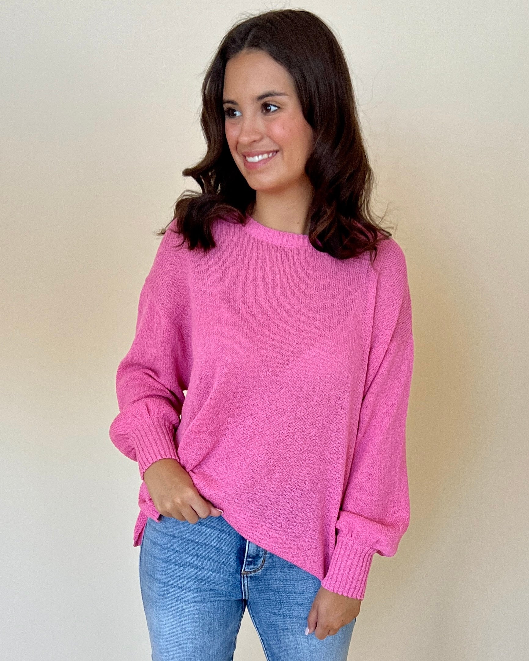 Feeling Confident Malibu Pink Knitted Sweater-Shop-Womens-Boutique-Clothing