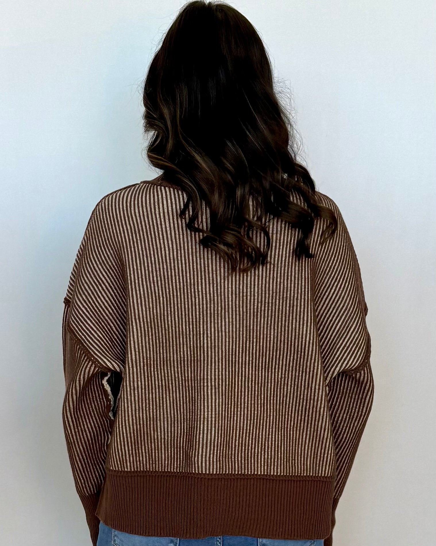 Maple Lane Brown Round Neck Sweater-Shop-Womens-Boutique-Clothing