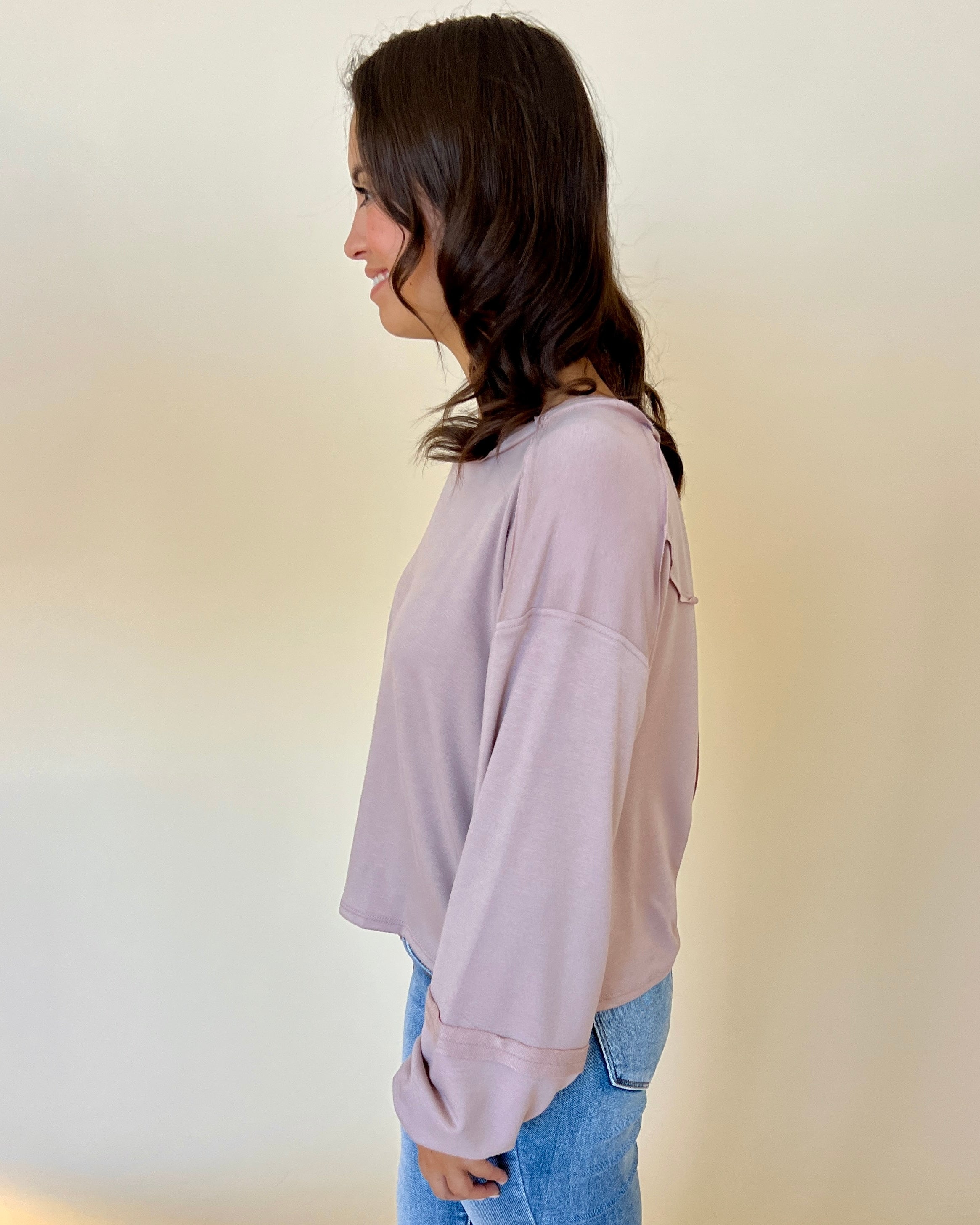 Give It Up Mocha French Terry Top-Shop-Womens-Boutique-Clothing