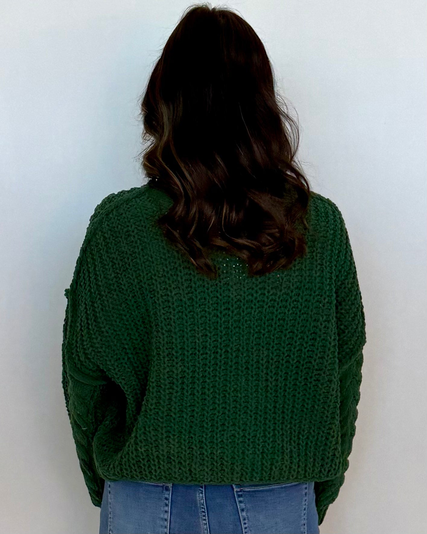 Woodlands Dk Green Cable Knit Sweater-Shop-Womens-Boutique-Clothing
