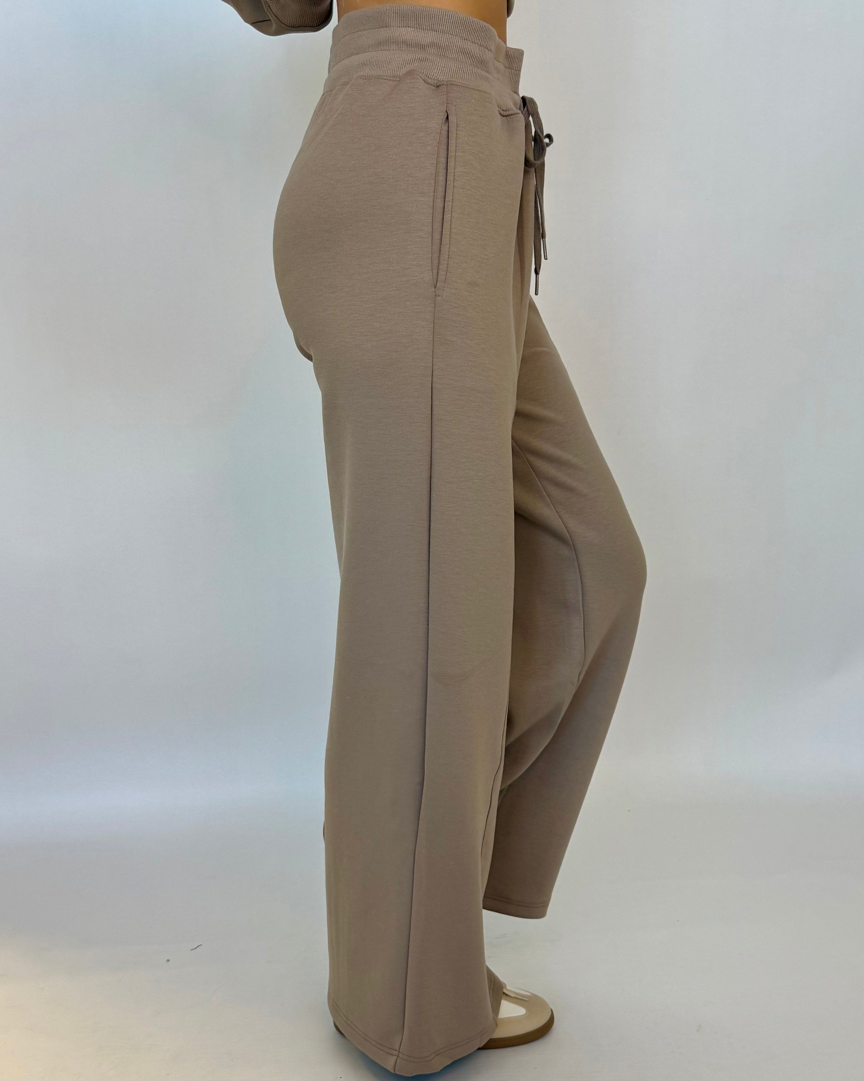 Town Lights Cocoa Scuba Collared Set-Shop-Womens-Boutique-Clothing