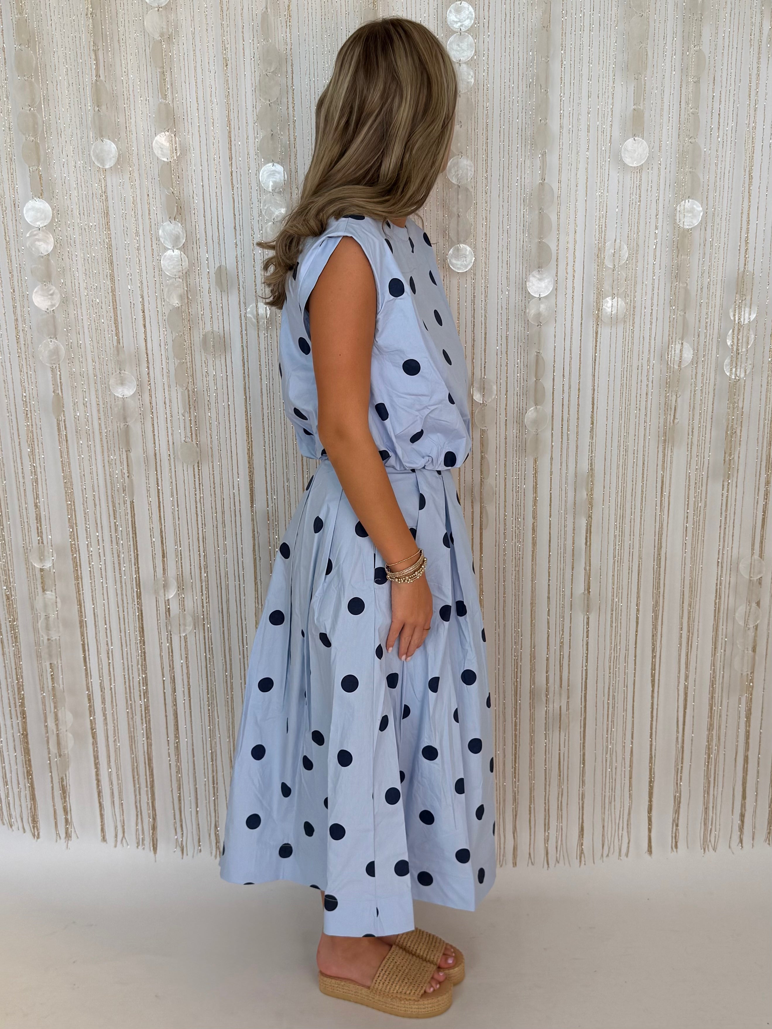Modern Grove Blue Bubble Crop Top-Shop-Womens-Boutique-Clothing