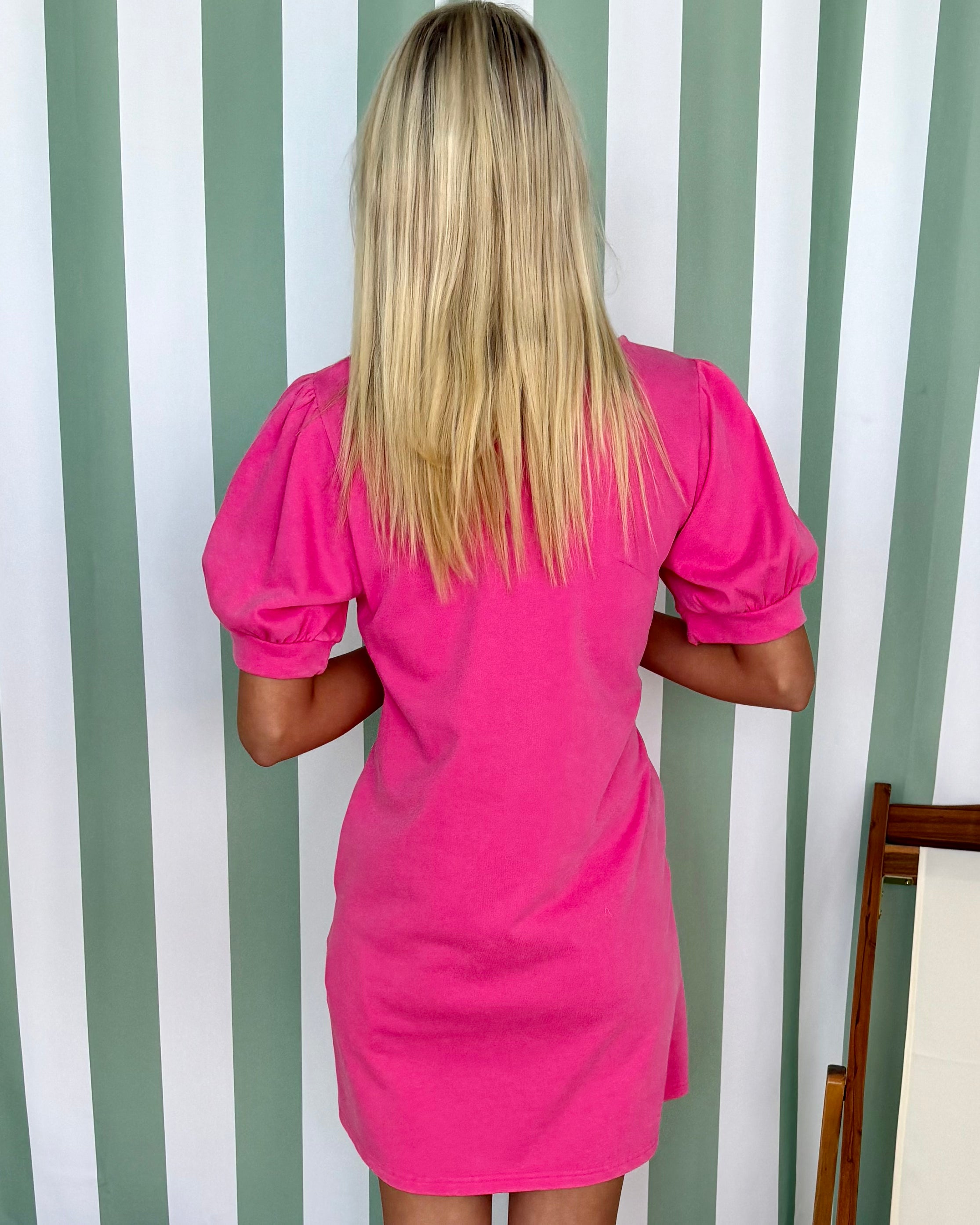 Playful Feelings Hot Pink Flower Dress-Shop-Womens-Boutique-Clothing
