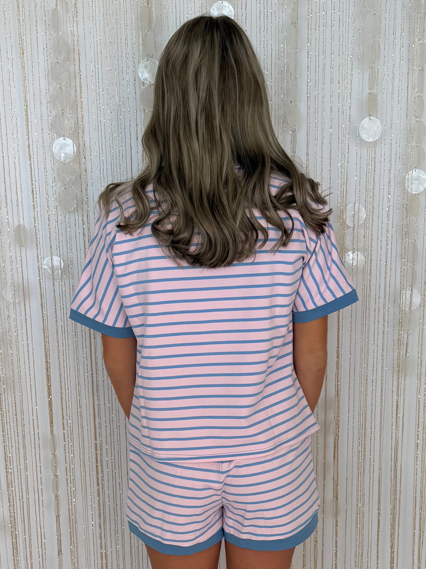 Sweet Staple Pink/Blue Stripe Set-Shop-Womens-Boutique-Clothing