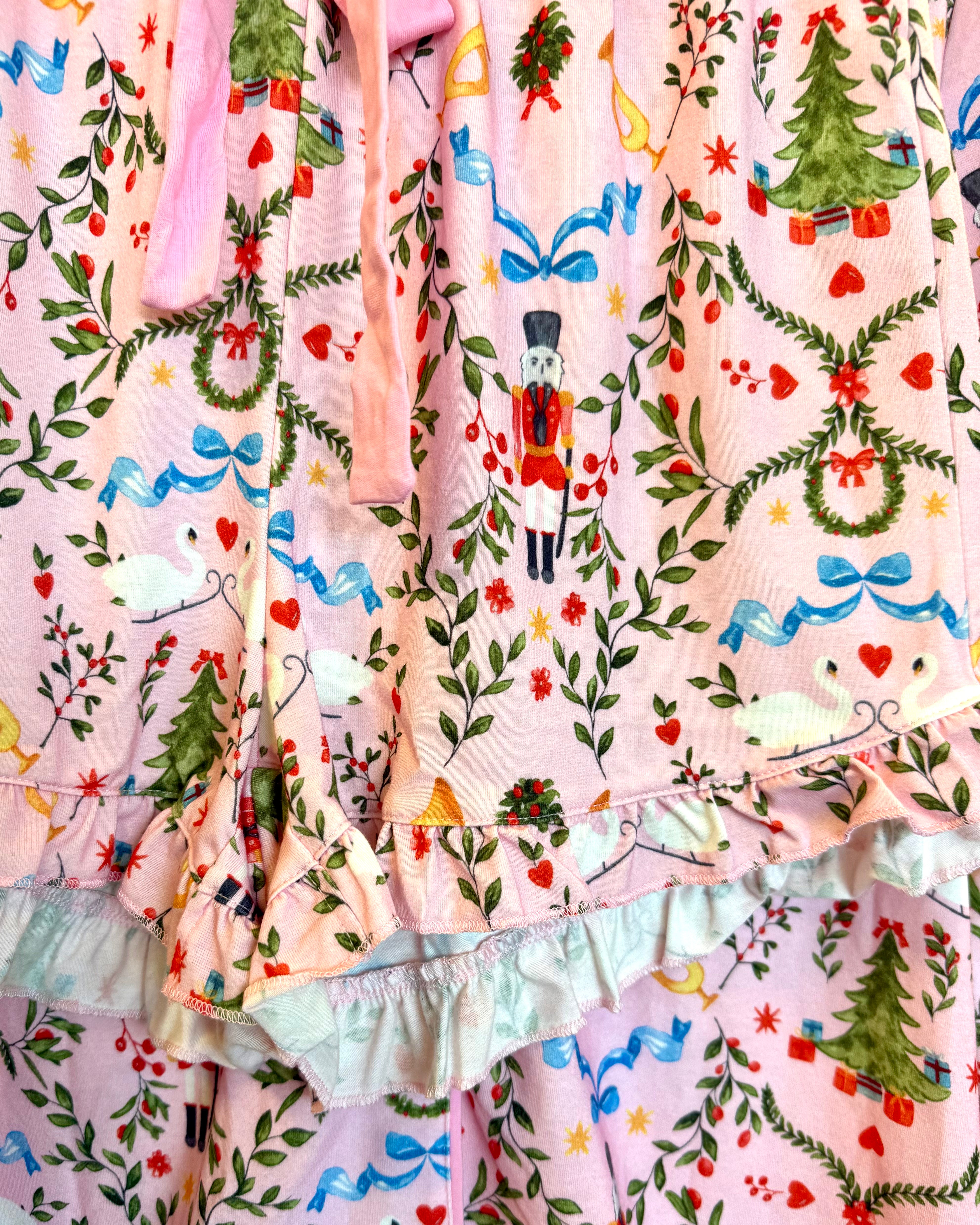 Nutcracker Pink Shorts Pajamas Set-Shop-Womens-Boutique-Clothing