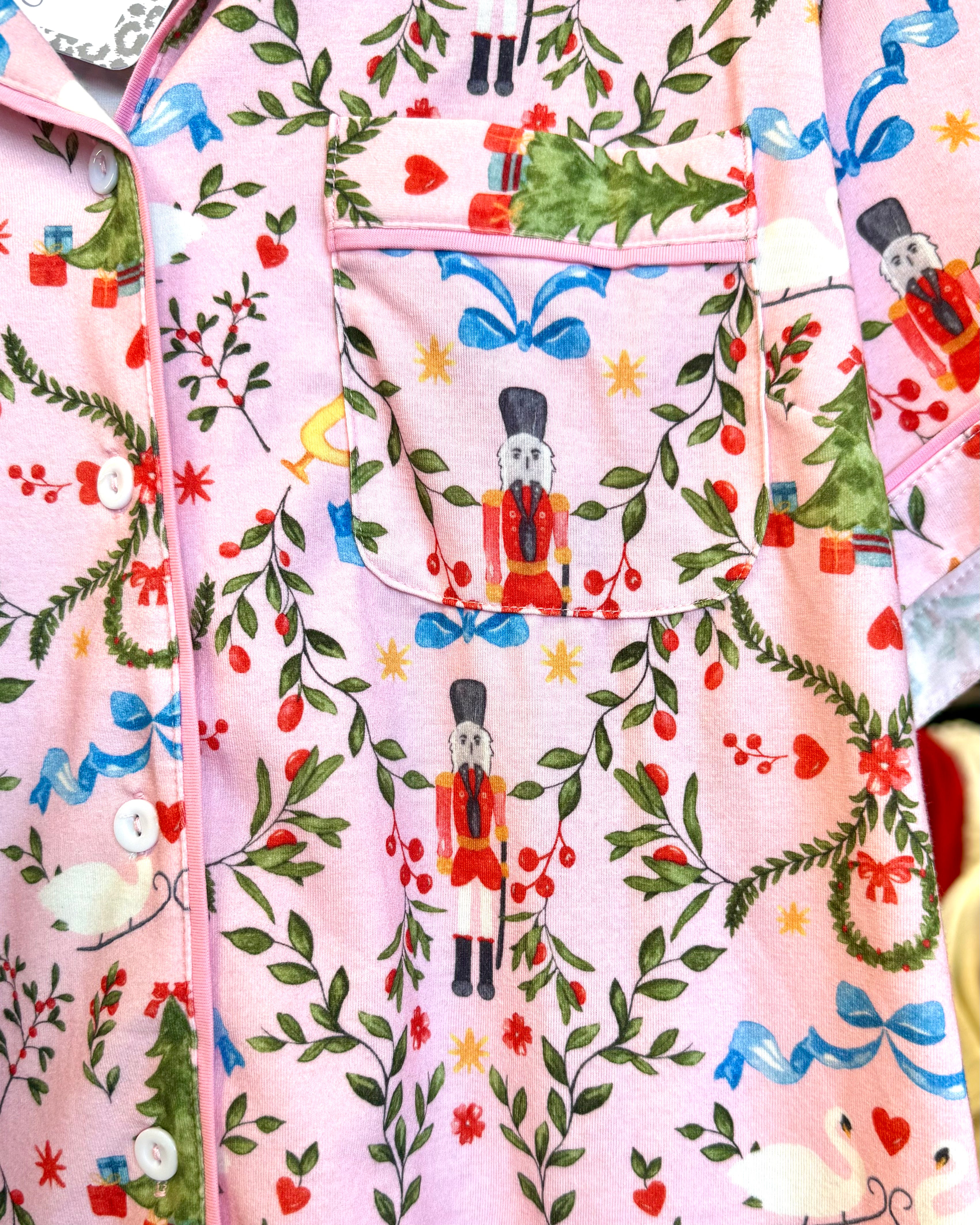 Nutcracker Pink Shorts Pajamas Set-Shop-Womens-Boutique-Clothing