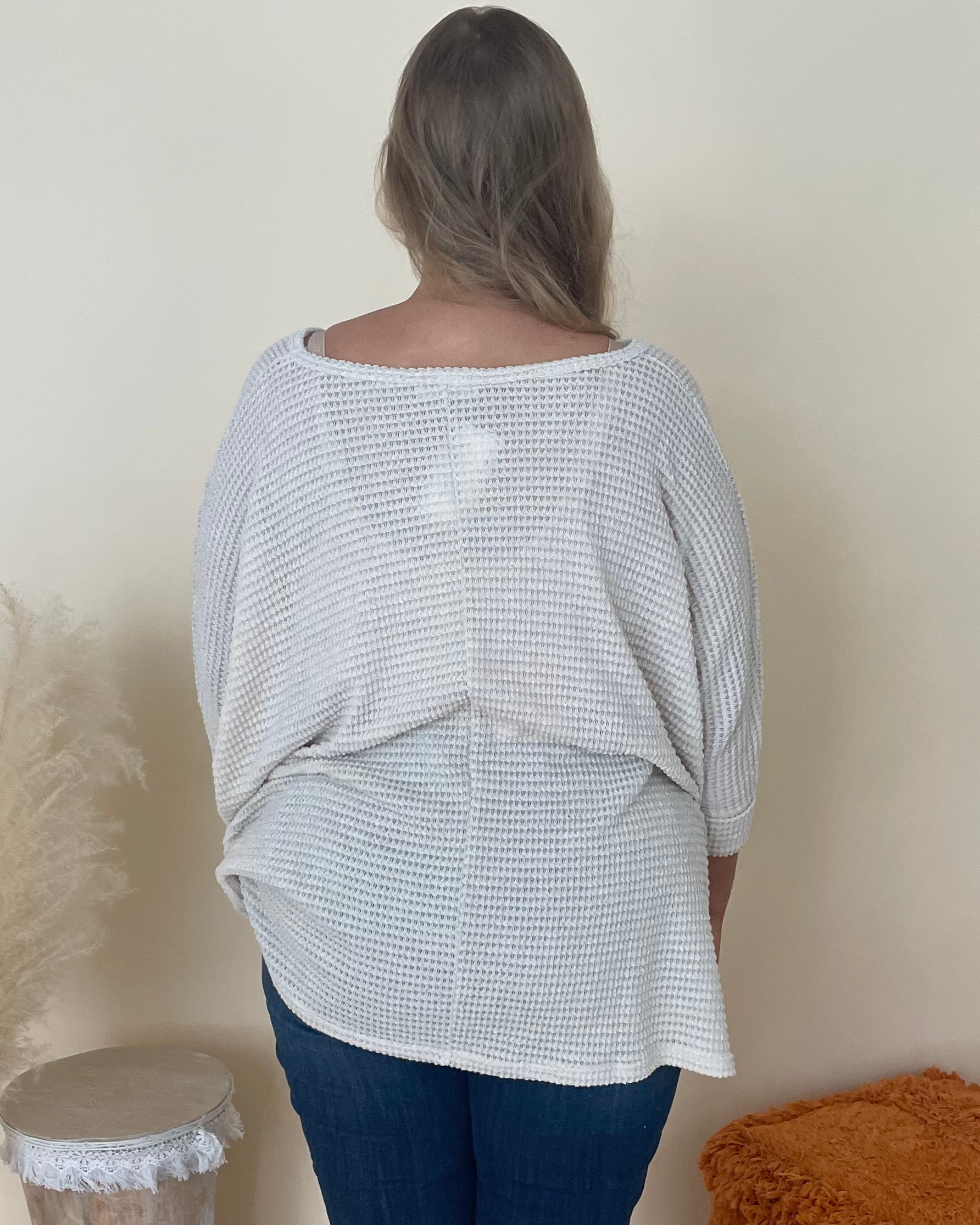 Casual Ease Sand Beige Plus Jacquard Sweater-Shop-Womens-Boutique-Clothing