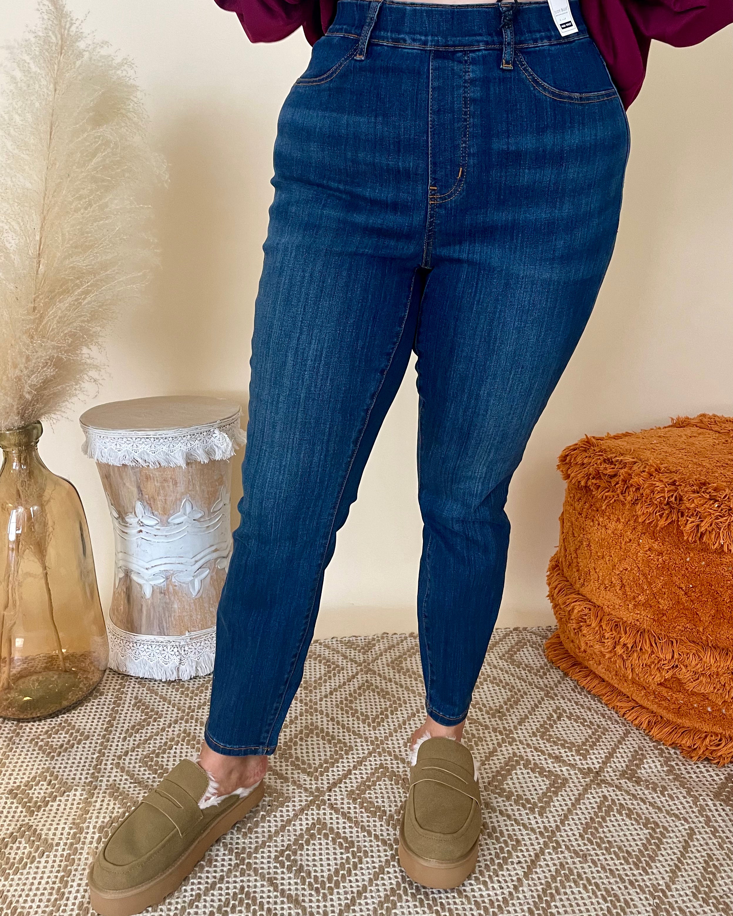 By A Pond Medium Denim Plus Pull-On Skinny Jeans-Shop-Womens-Boutique-Clothing