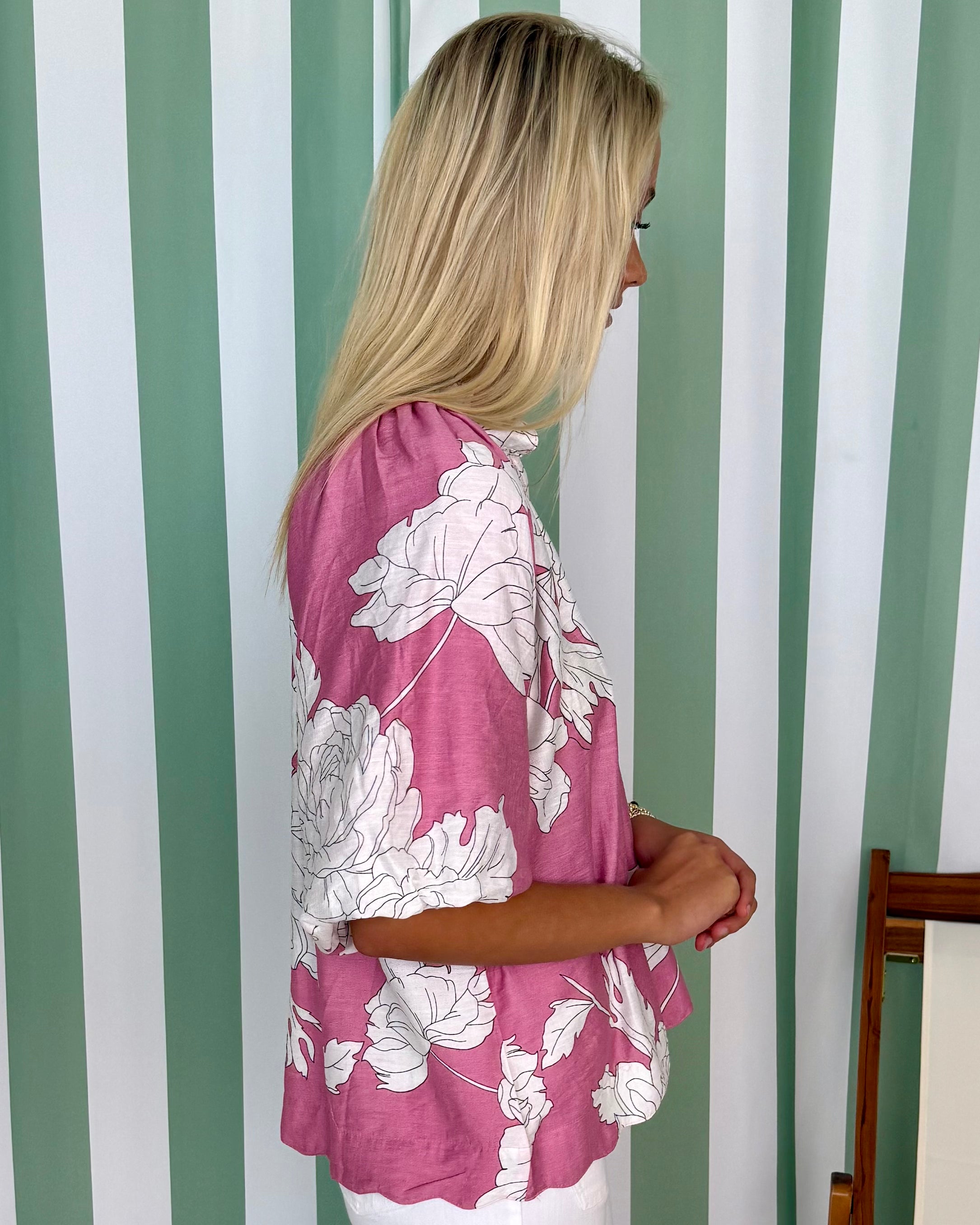 Exciting Love Rose Floral Print Top-Shop-Womens-Boutique-Clothing