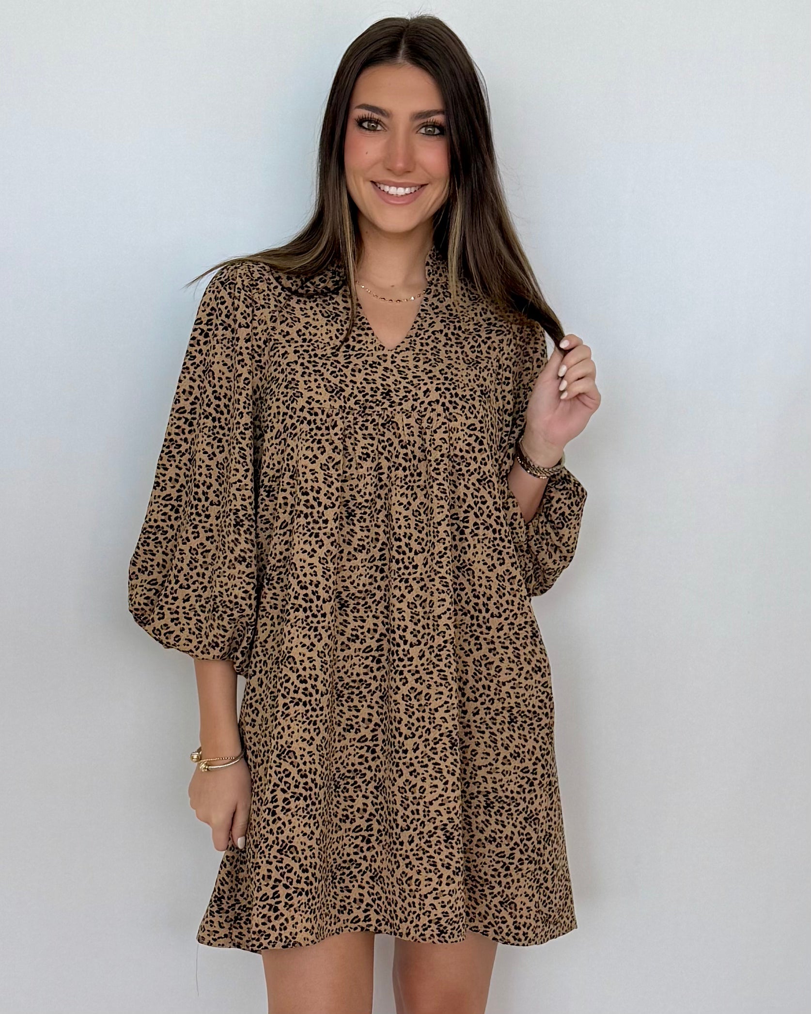 Mountainside Moment Taupe Leopard Dress-Shop-Womens-Boutique-Clothing