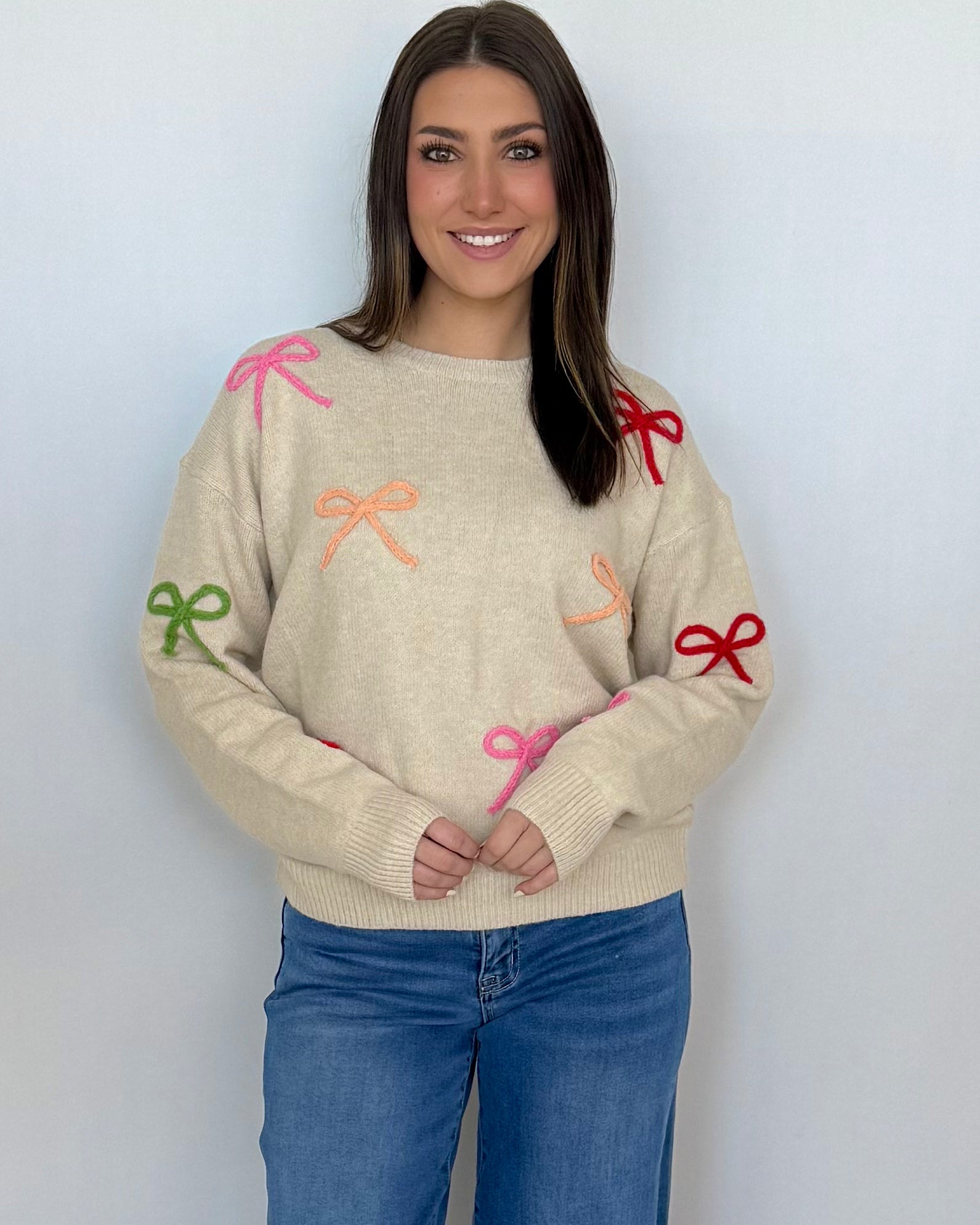 All In Favor Ivory Bow Sweater-Shop-Womens-Boutique-Clothing