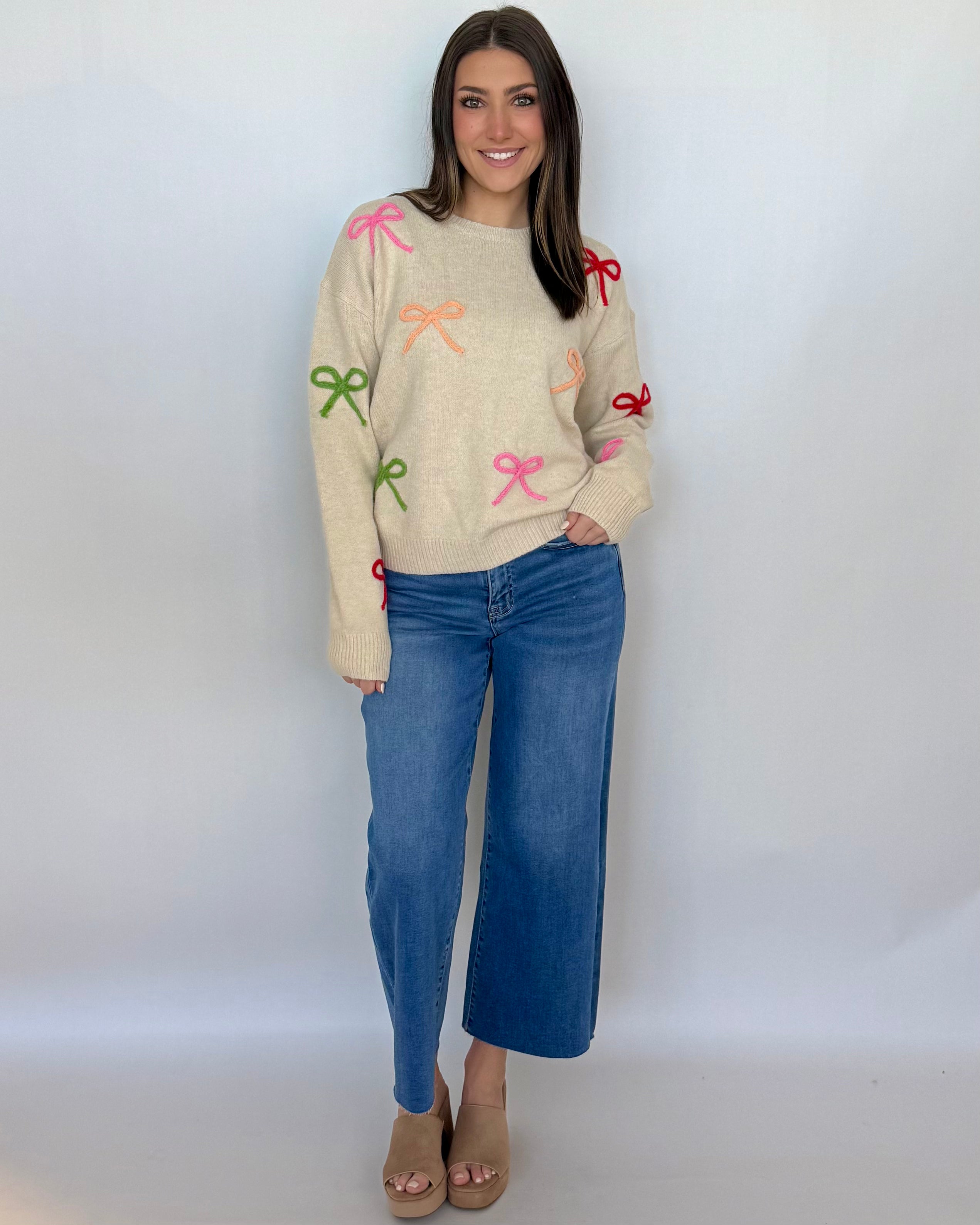 All In Favor Ivory Bow Sweater-Shop-Womens-Boutique-Clothing