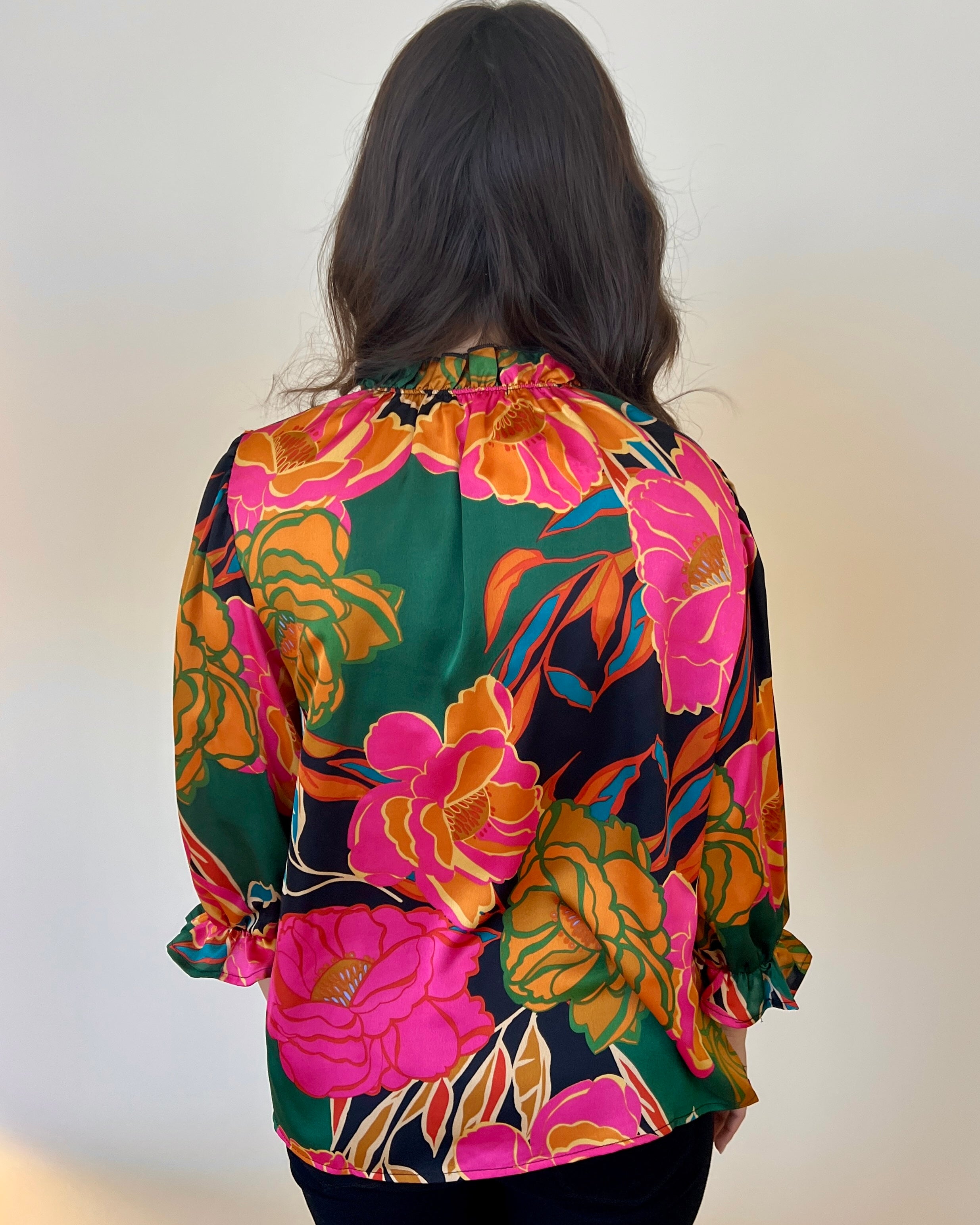 Kindness Above All Black Green Floral Top-Shop-Womens-Boutique-Clothing