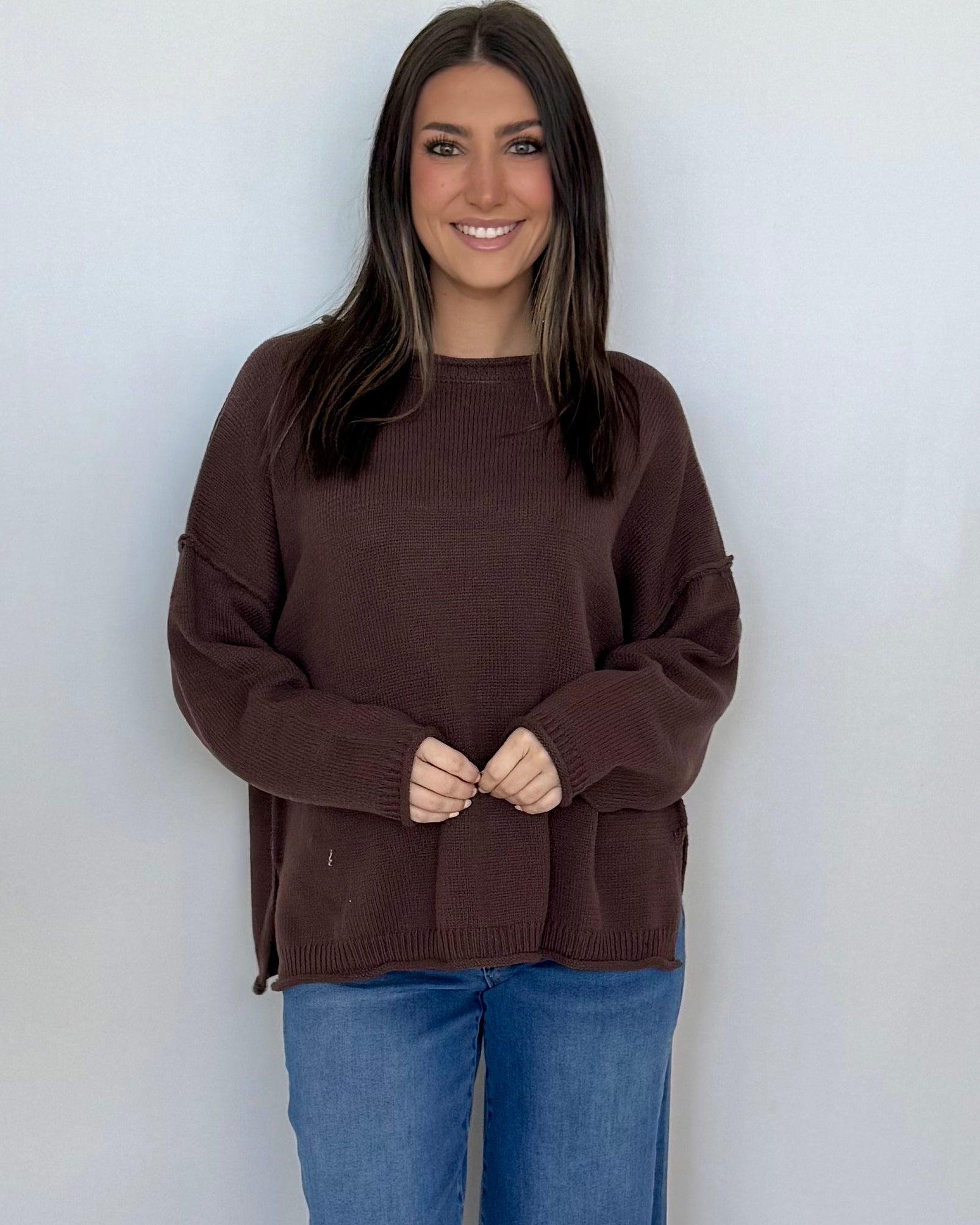Had To Be Brown Seam Sweater-Shop-Womens-Boutique-Clothing