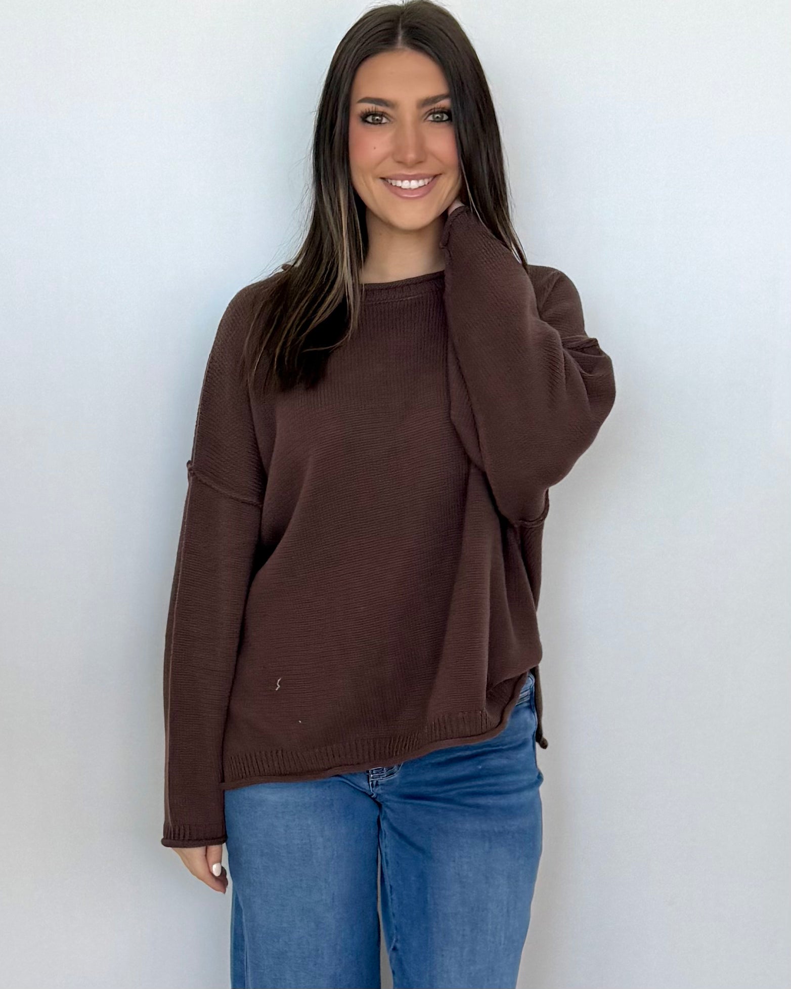 Had To Be Brown Seam Sweater-Shop-Womens-Boutique-Clothing