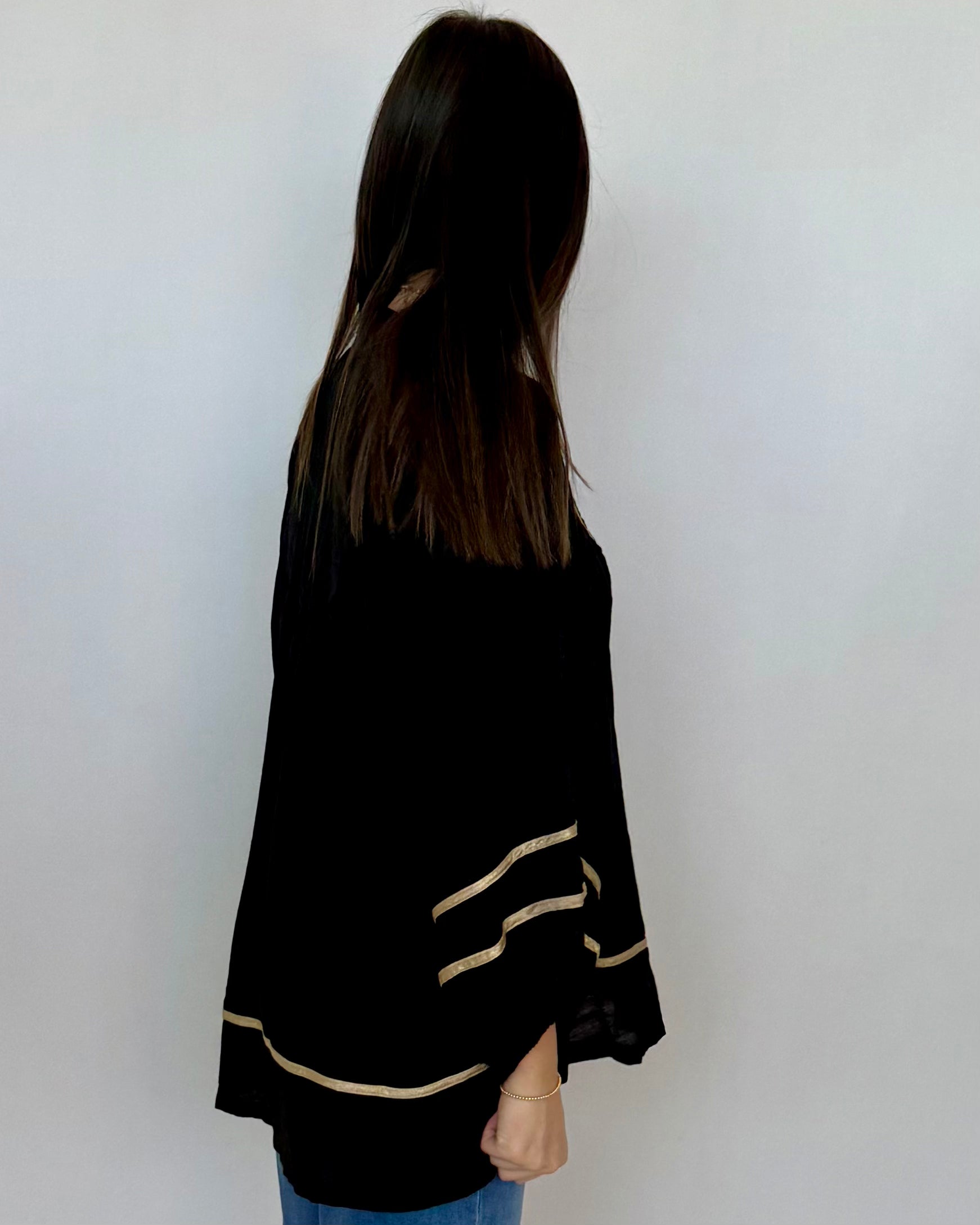 Moment Of Time Black Smocked Piping Top-Shop-Womens-Boutique-Clothing