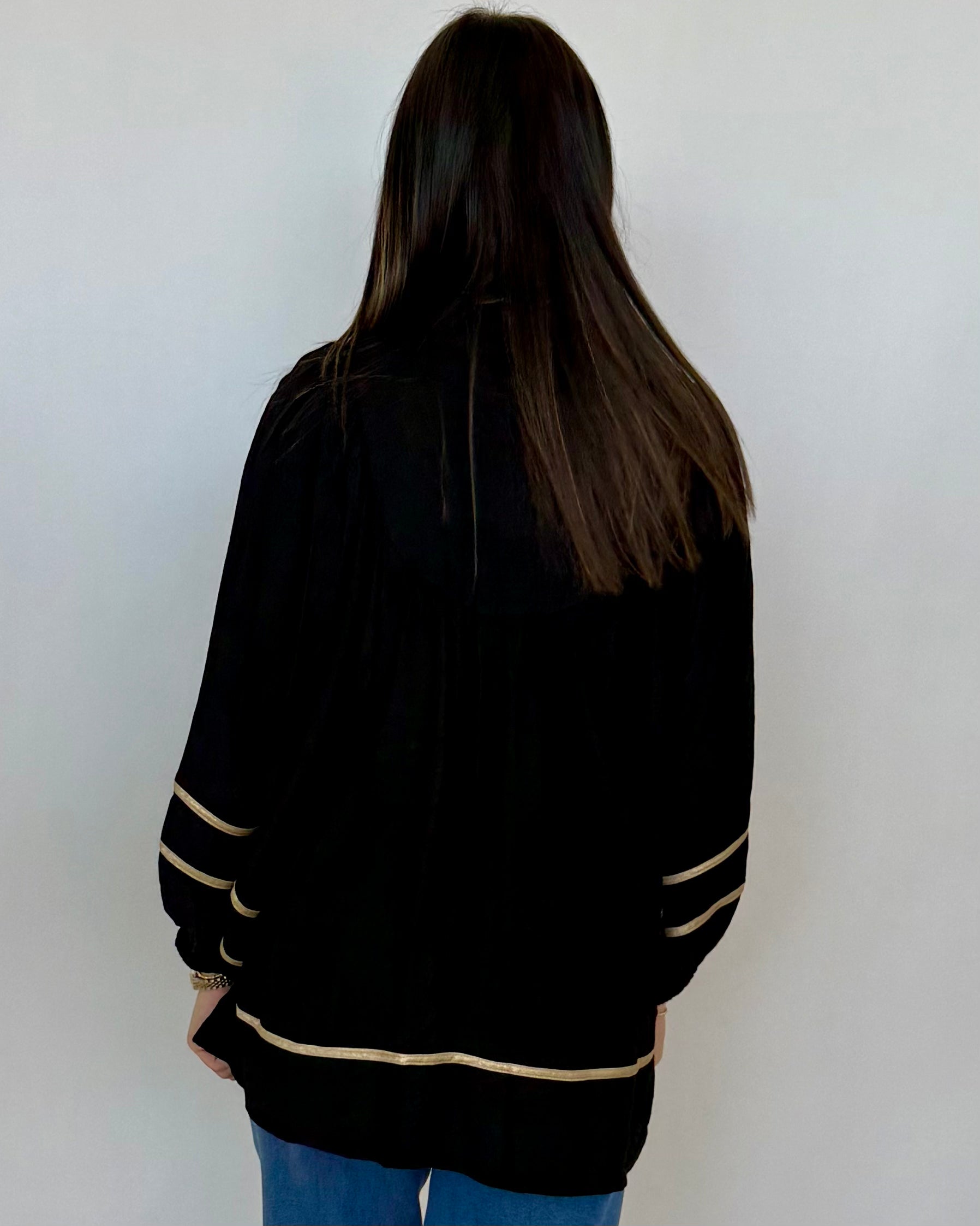 Moment Of Time Black Smocked Piping Top-Shop-Womens-Boutique-Clothing