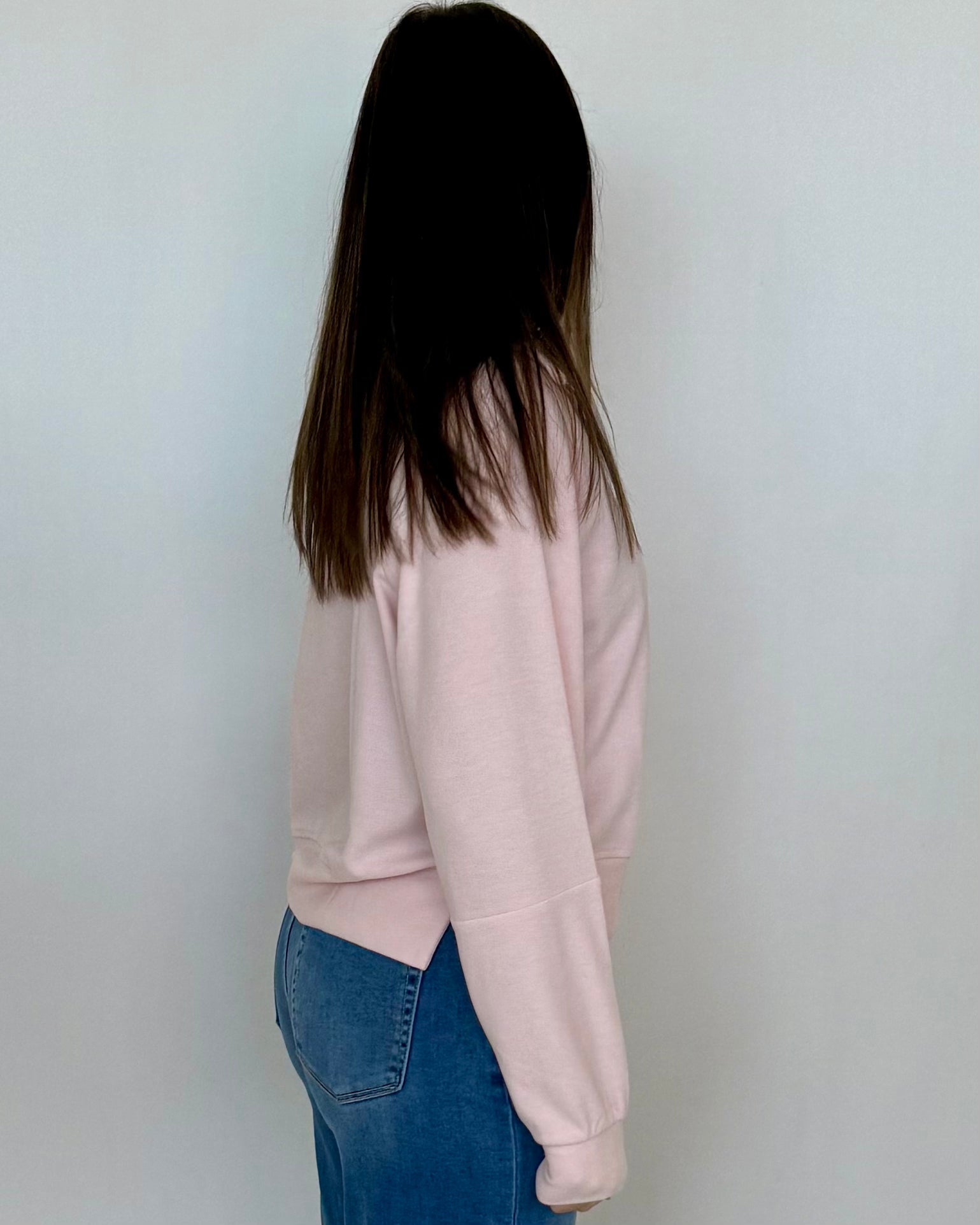 Kindly Yours Soft Pink Half Zip Sweatshirt-Shop-Womens-Boutique-Clothing