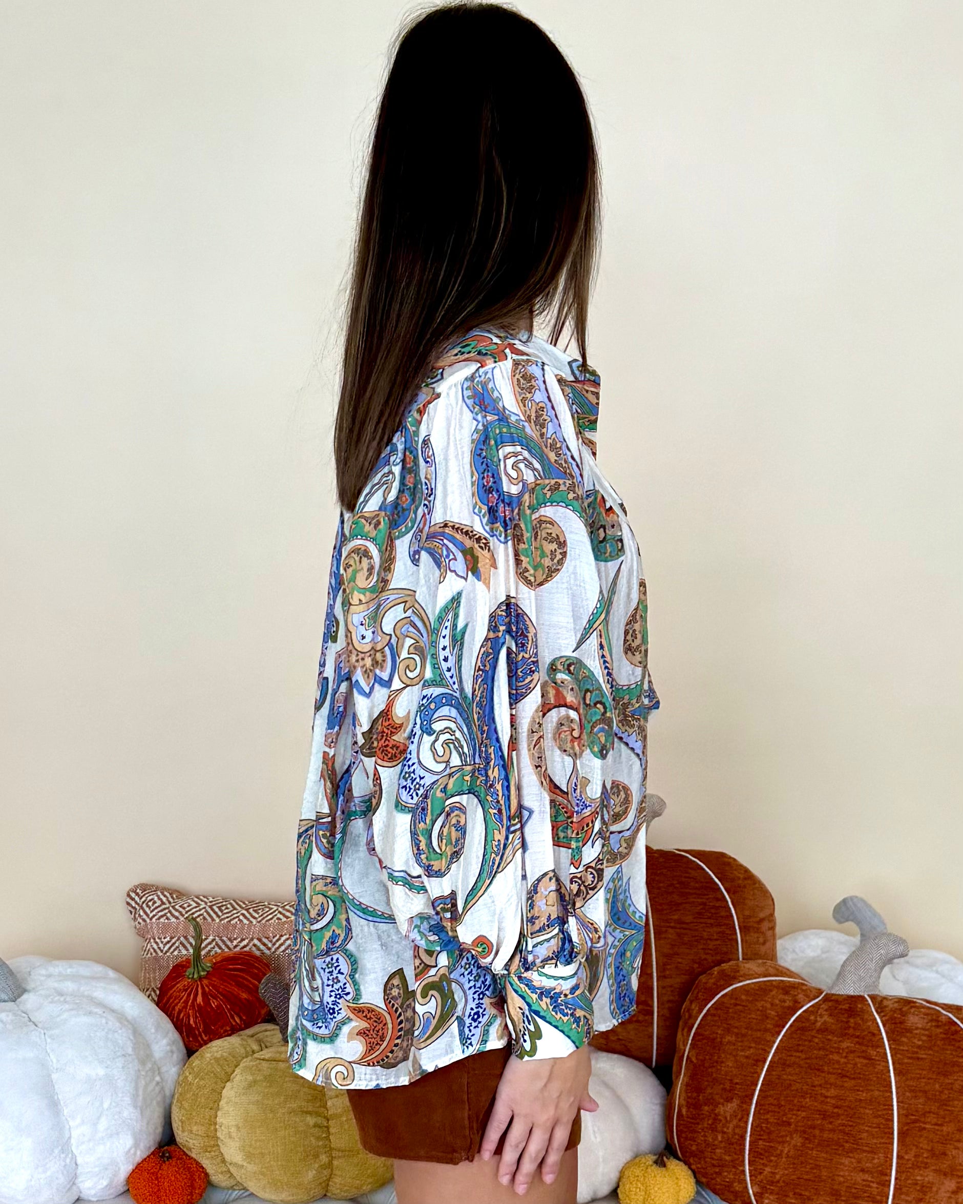 You Need It Ivory Paisley Top-Shop-Womens-Boutique-Clothing