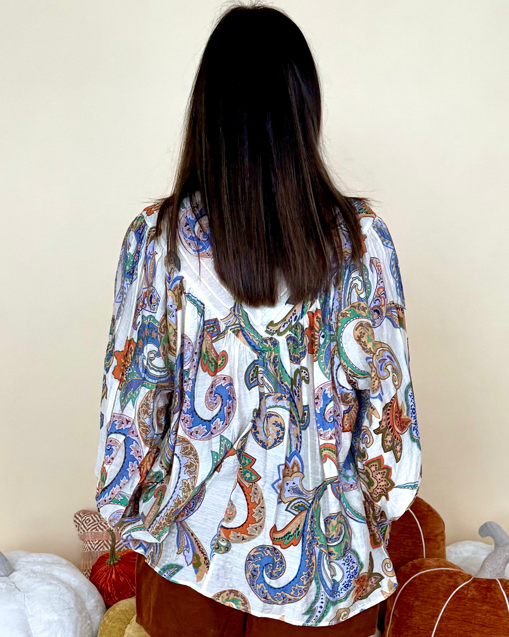 You Need It Ivory Paisley Top-Shop-Womens-Boutique-Clothing