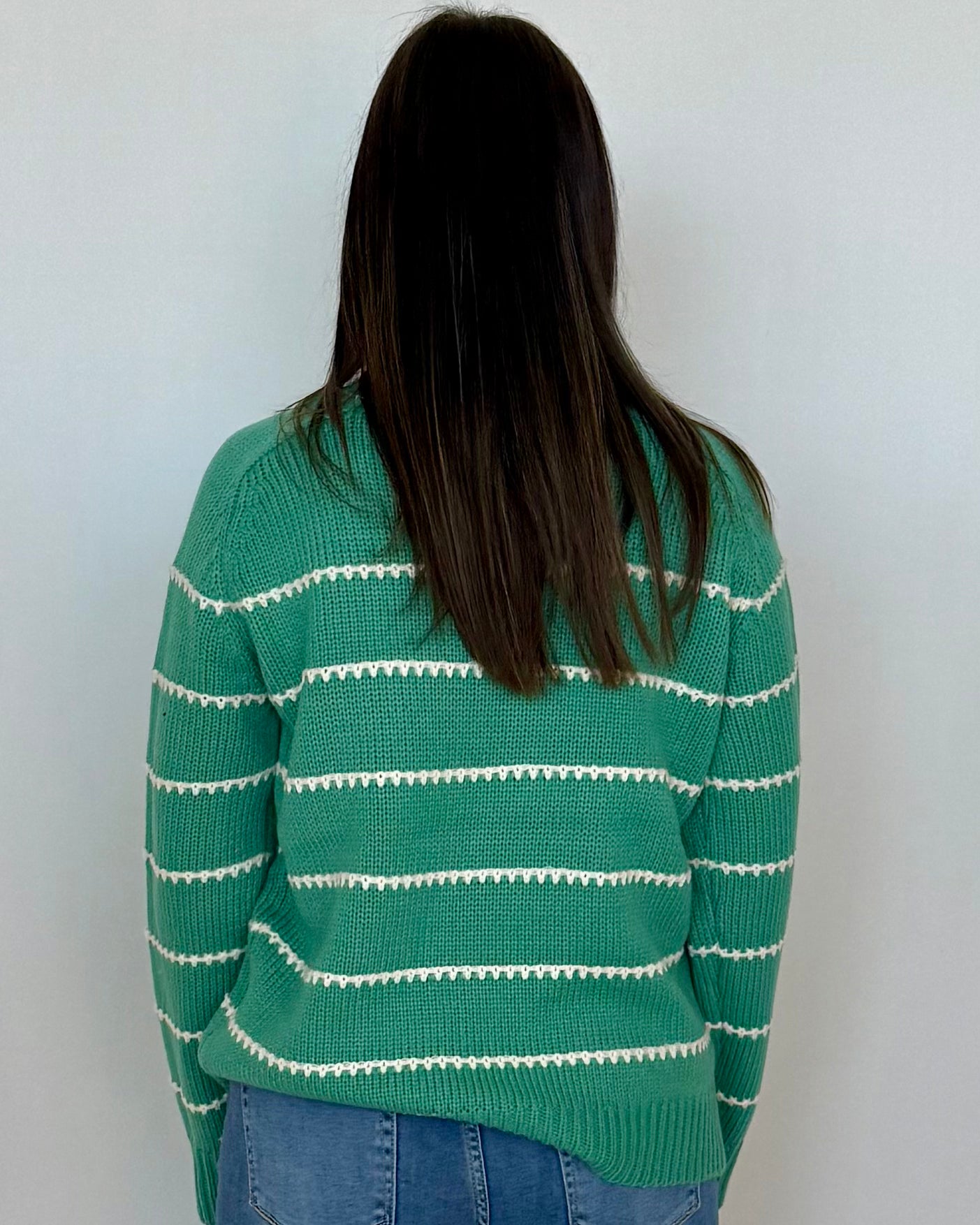 Tell You All Lt Jade Texture Stripe Sweater-Shop-Womens-Boutique-Clothing