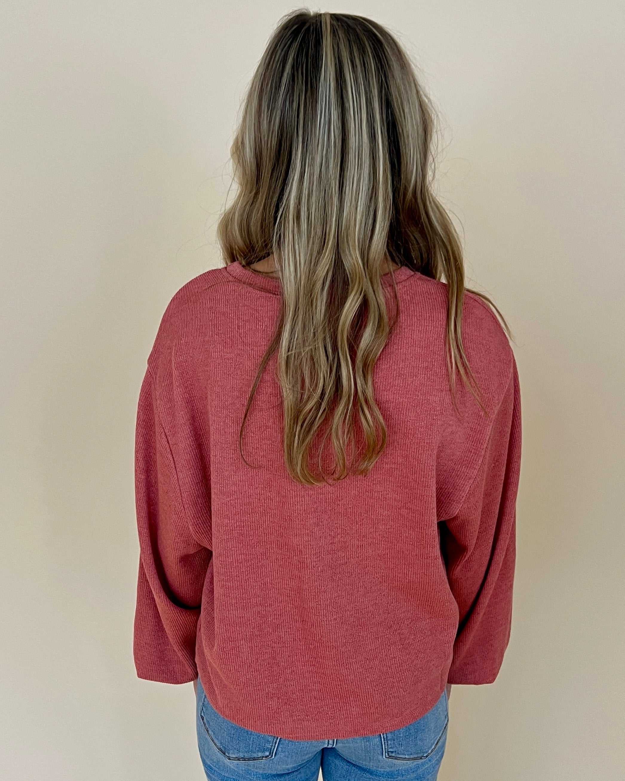In The Works Rust Rib High Low Top-Shop-Womens-Boutique-Clothing