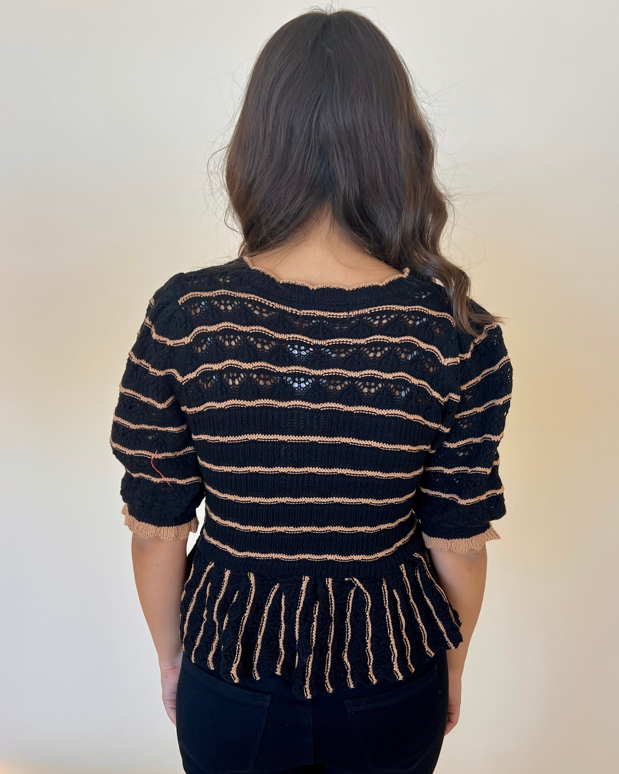 Sweet Sayings Black Striped Knit Top-Shop-Womens-Boutique-Clothing