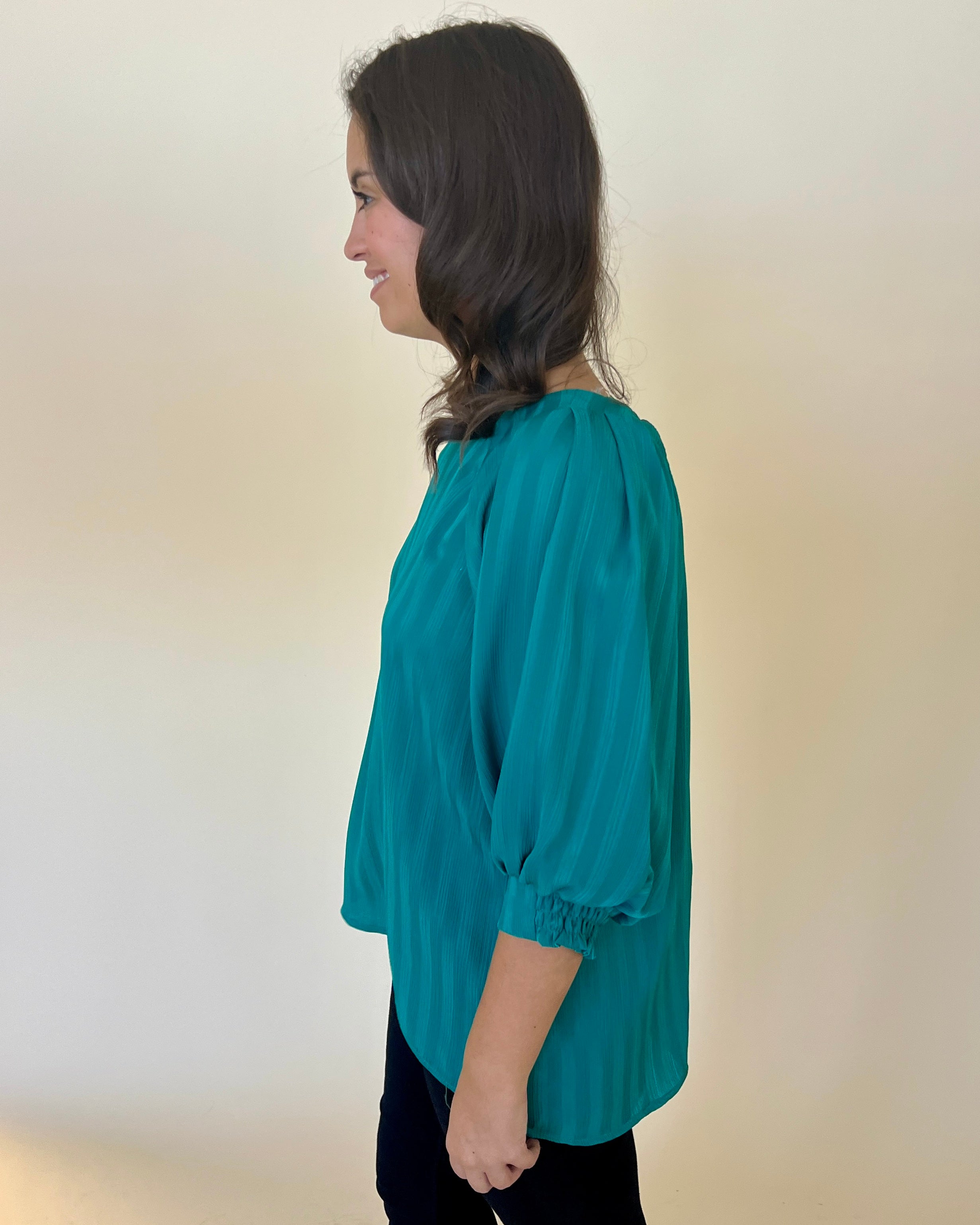 City Lights Emerald Stripe Satin Top-Shop-Womens-Boutique-Clothing