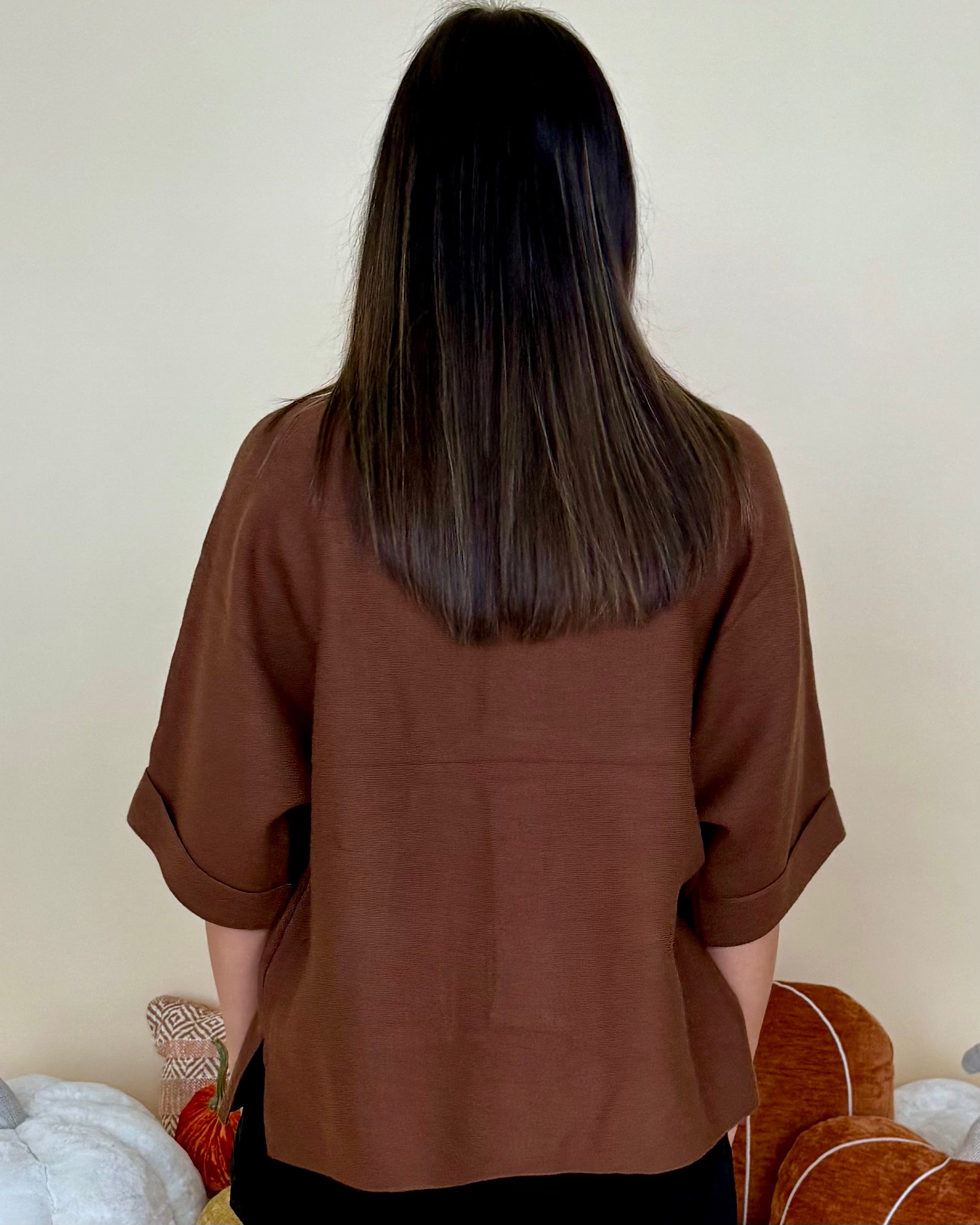 Woodland Wanderer Brown Mock Neck Sweater-Shop-Womens-Boutique-Clothing