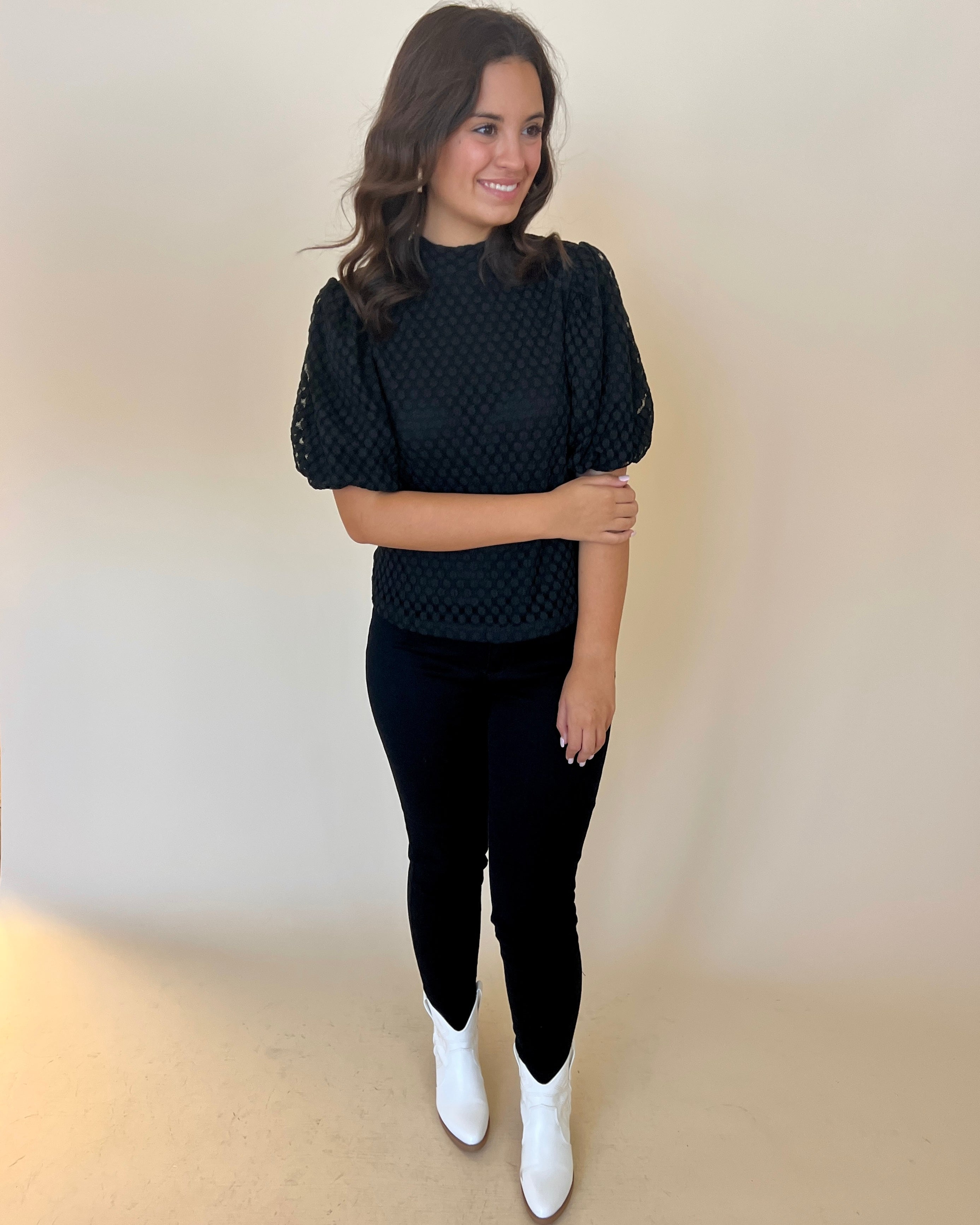 A Step Ahead Black Lace Top-Shop-Womens-Boutique-Clothing
