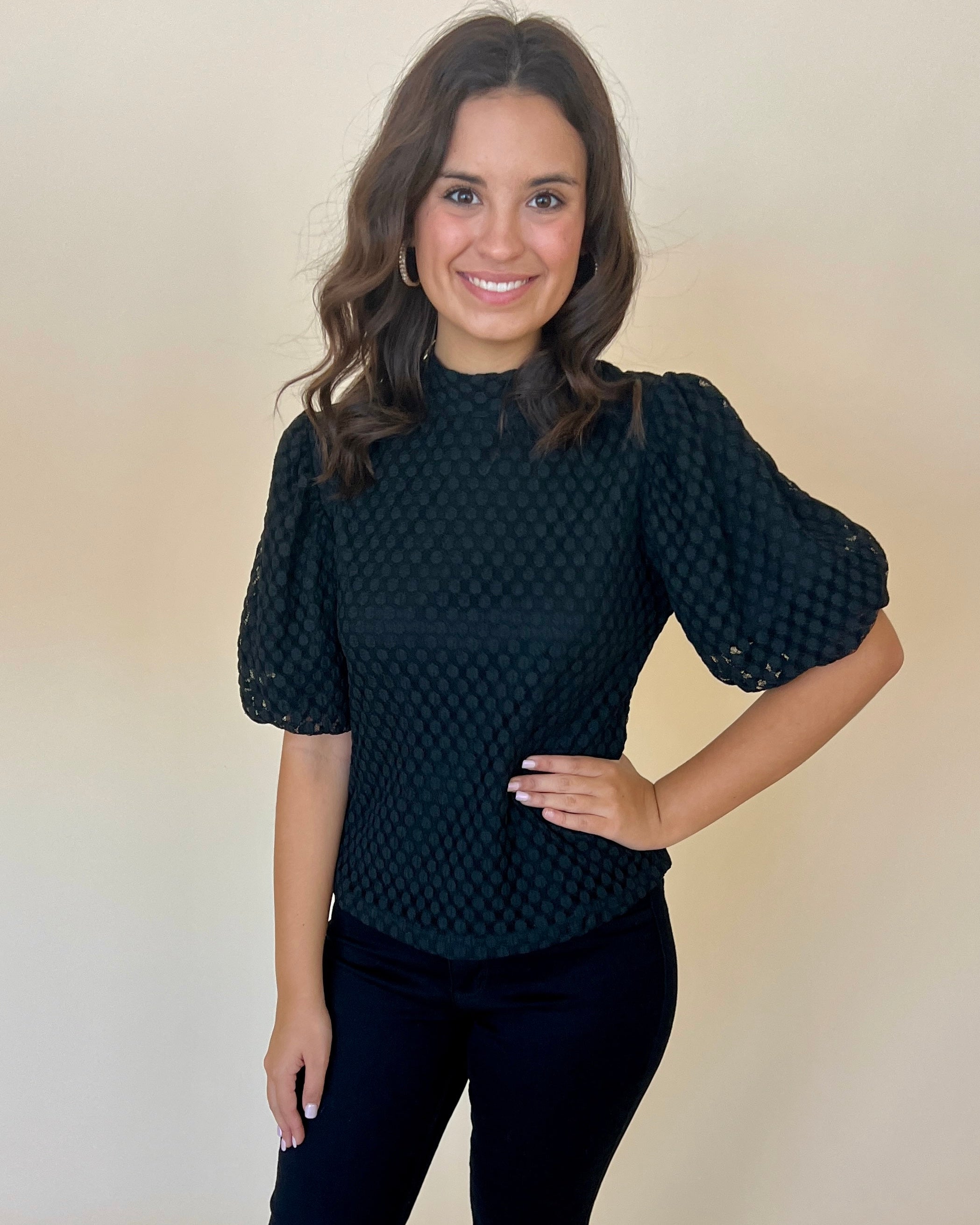 A Step Ahead Black Lace Top-Shop-Womens-Boutique-Clothing