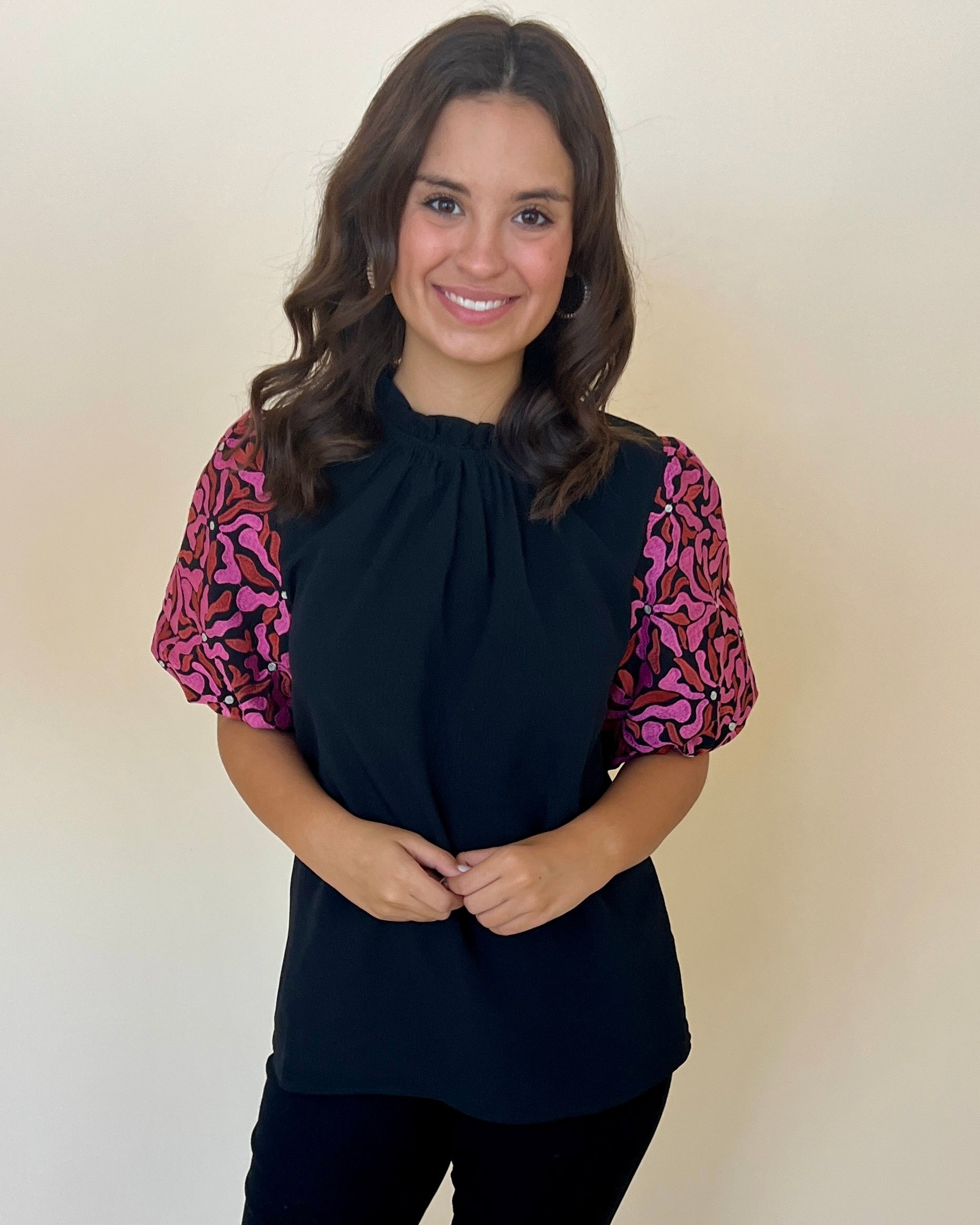 Ever So Posh Black Embroidered Top-Shop-Womens-Boutique-Clothing