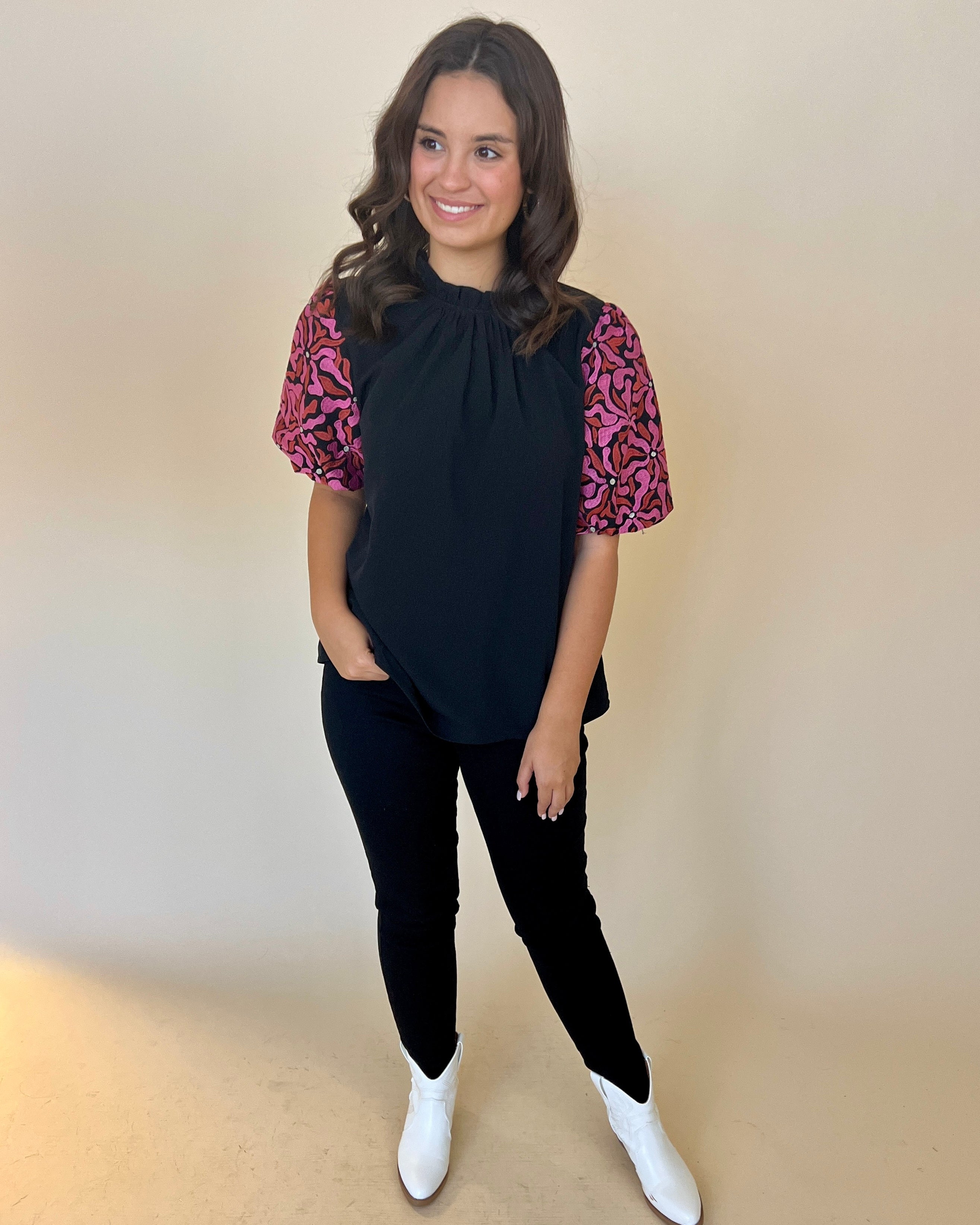Ever So Posh Black Embroidered Top-Shop-Womens-Boutique-Clothing