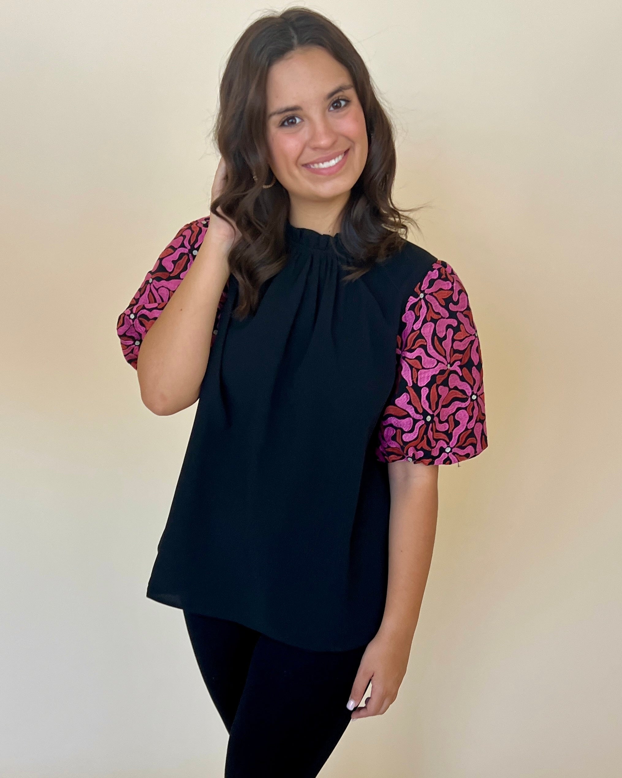 Ever So Posh Black Embroidered Top-Shop-Womens-Boutique-Clothing