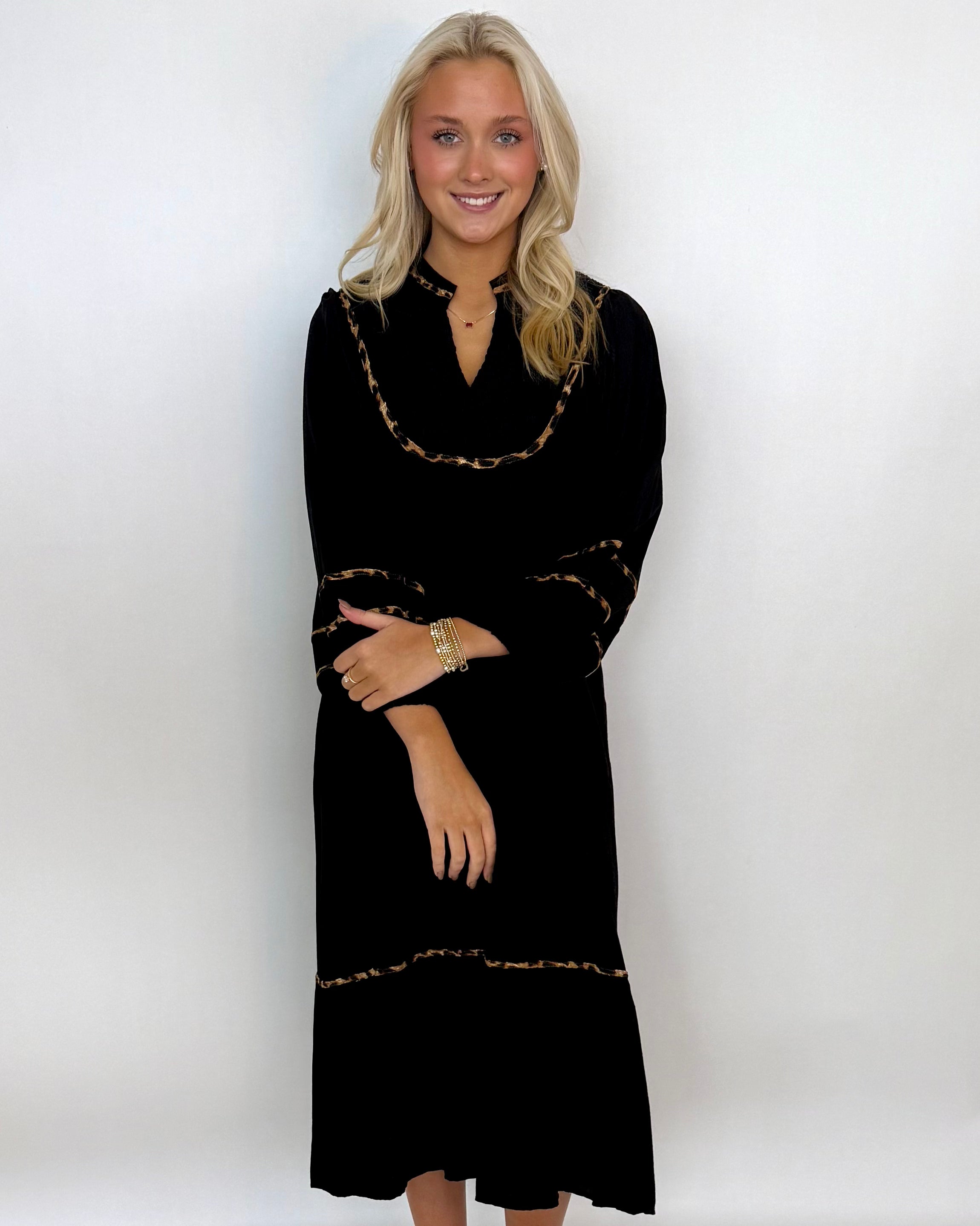 A Lovely Life Black Smocked Maxi Dress-Shop-Womens-Boutique-Clothing