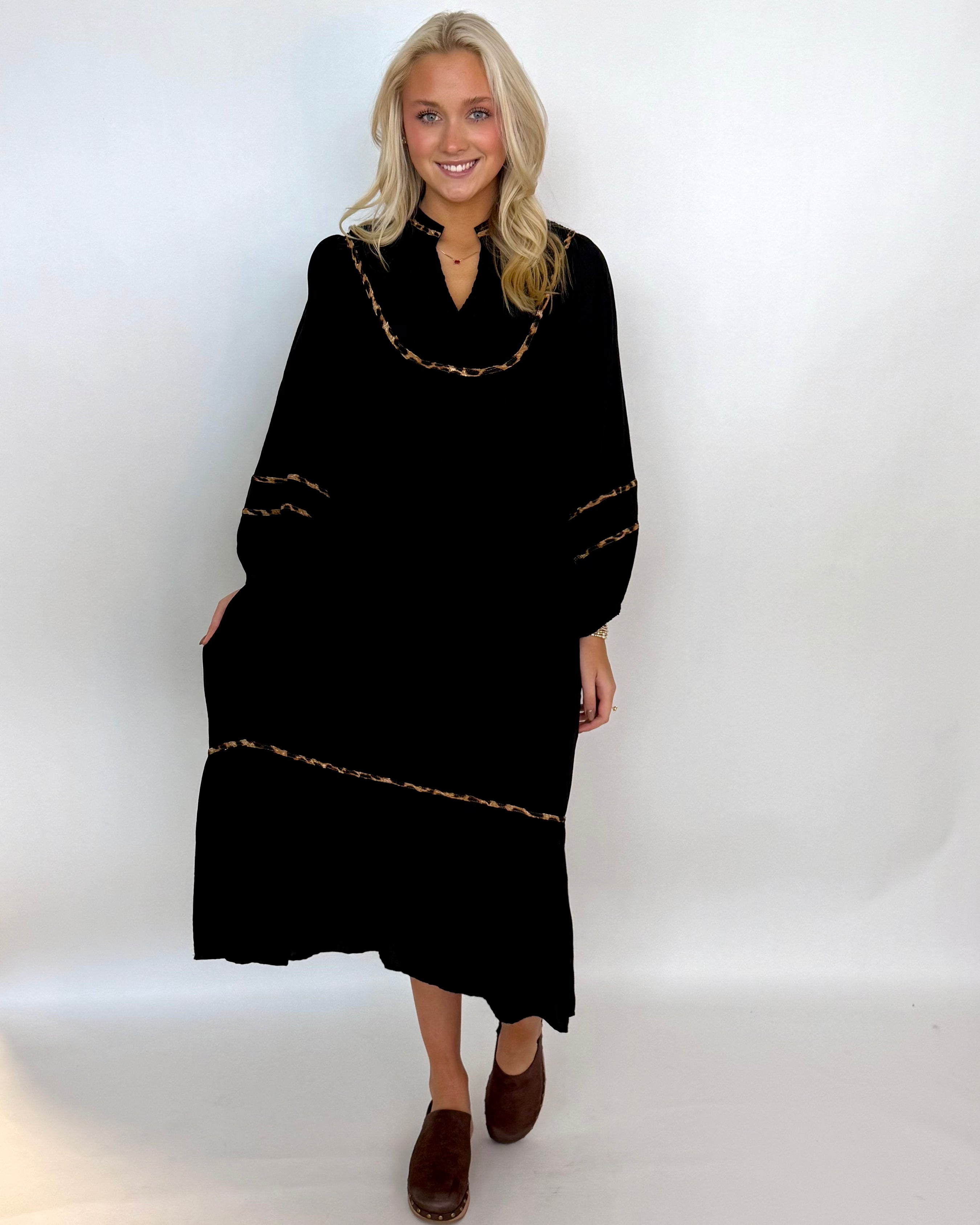A Lovely Life Black Smocked Maxi Dress-Shop-Womens-Boutique-Clothing