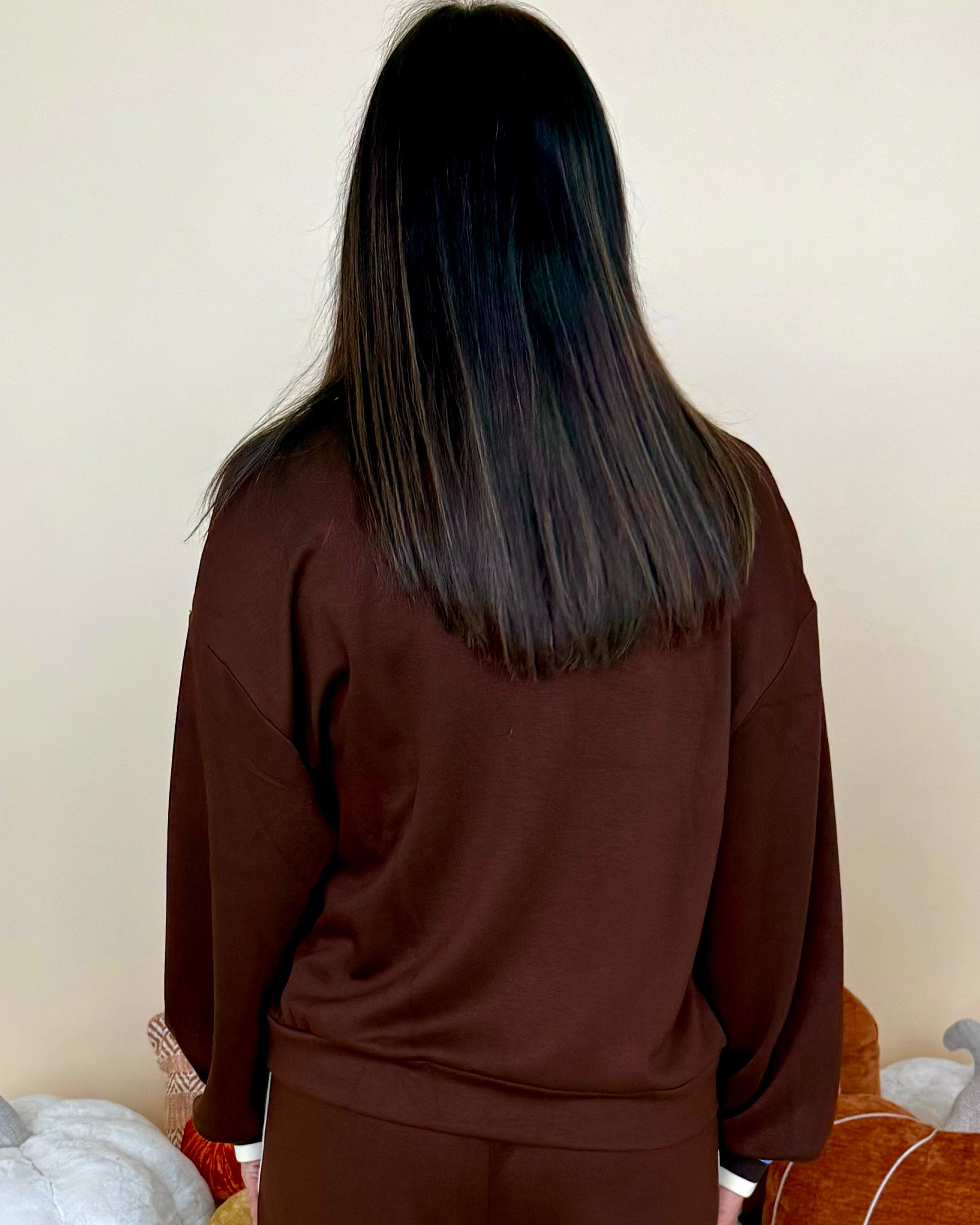 Share Your Story Brown Trim Detail Zip Top-Shop-Womens-Boutique-Clothing