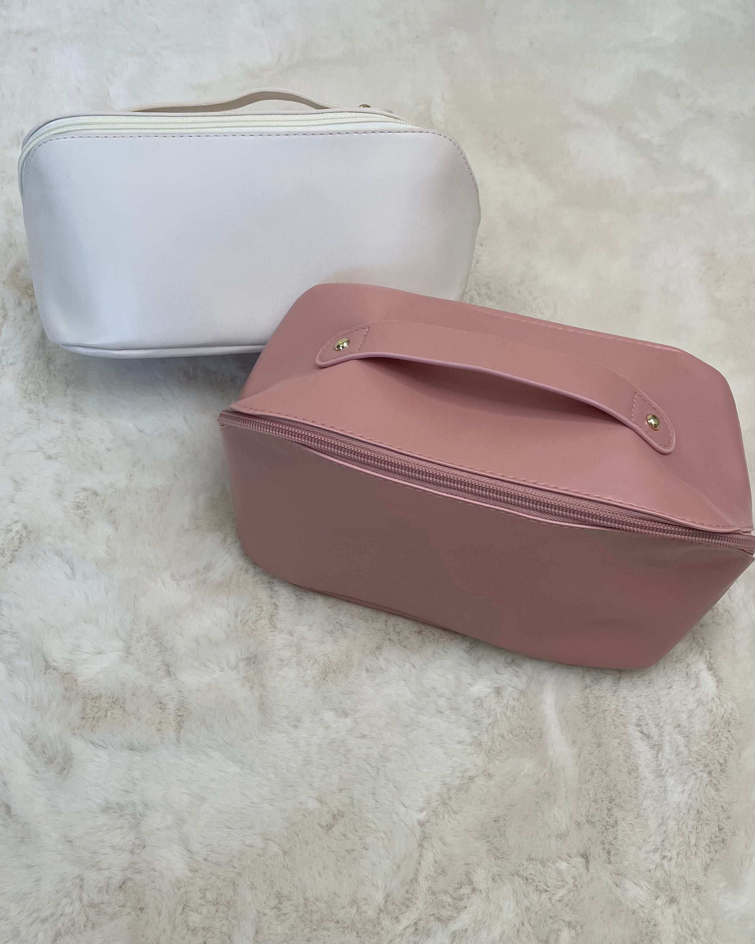 One More Pink Faux Leather Makeup Bag-Shop-Womens-Boutique-Clothing