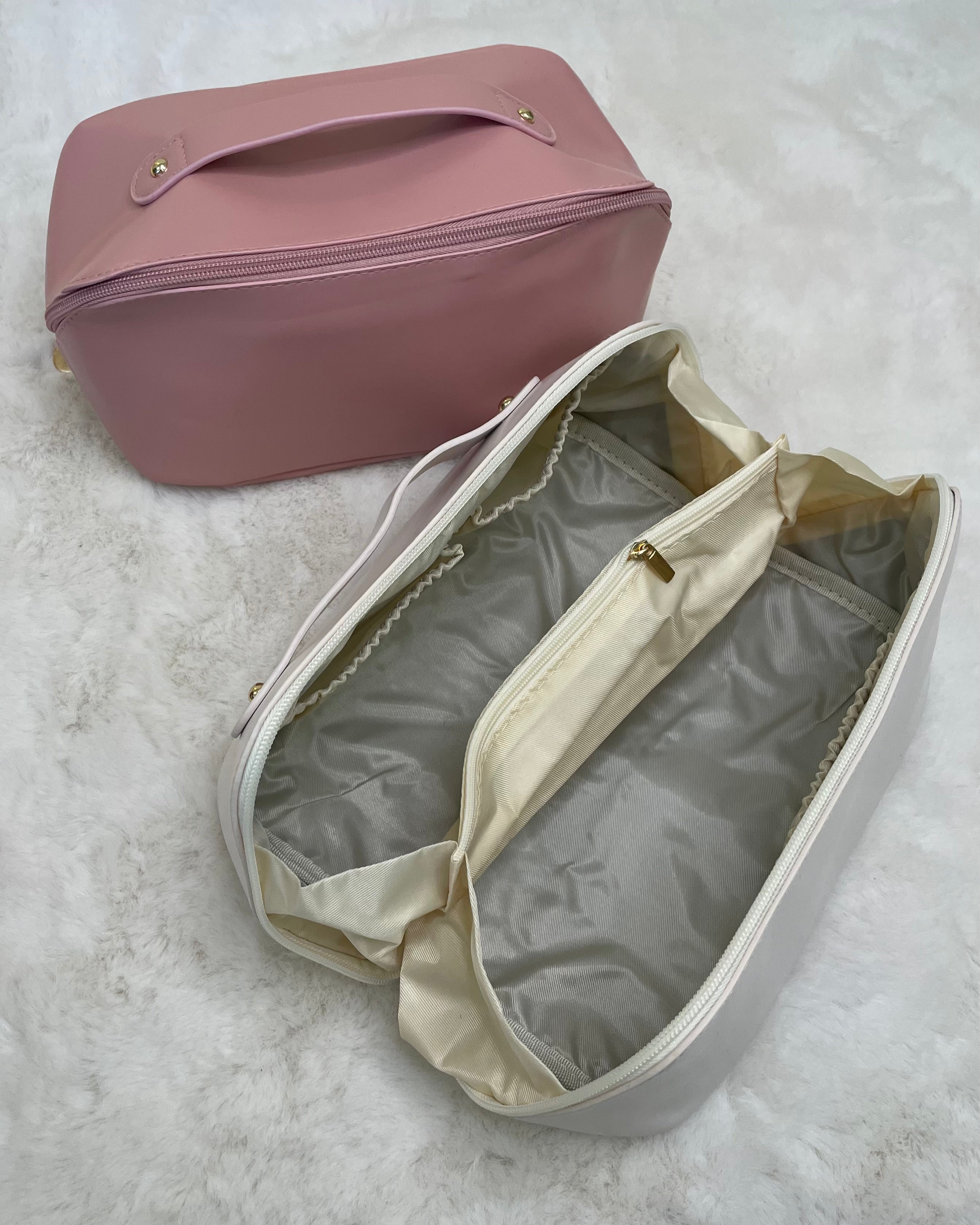 One More Cream Faux Leather Makeup Bag-Shop-Womens-Boutique-Clothing