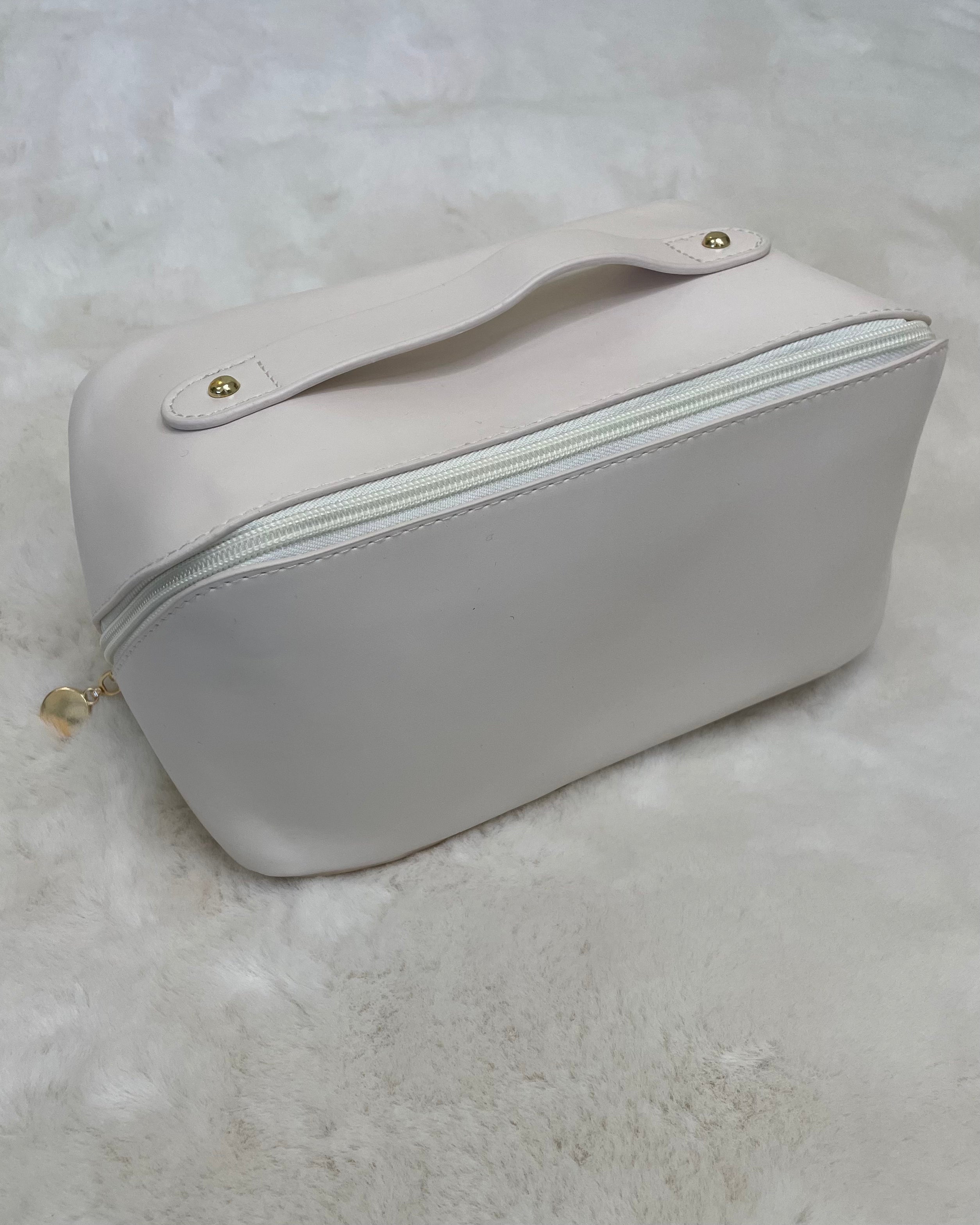One More Cream Faux Leather Makeup Bag-Shop-Womens-Boutique-Clothing