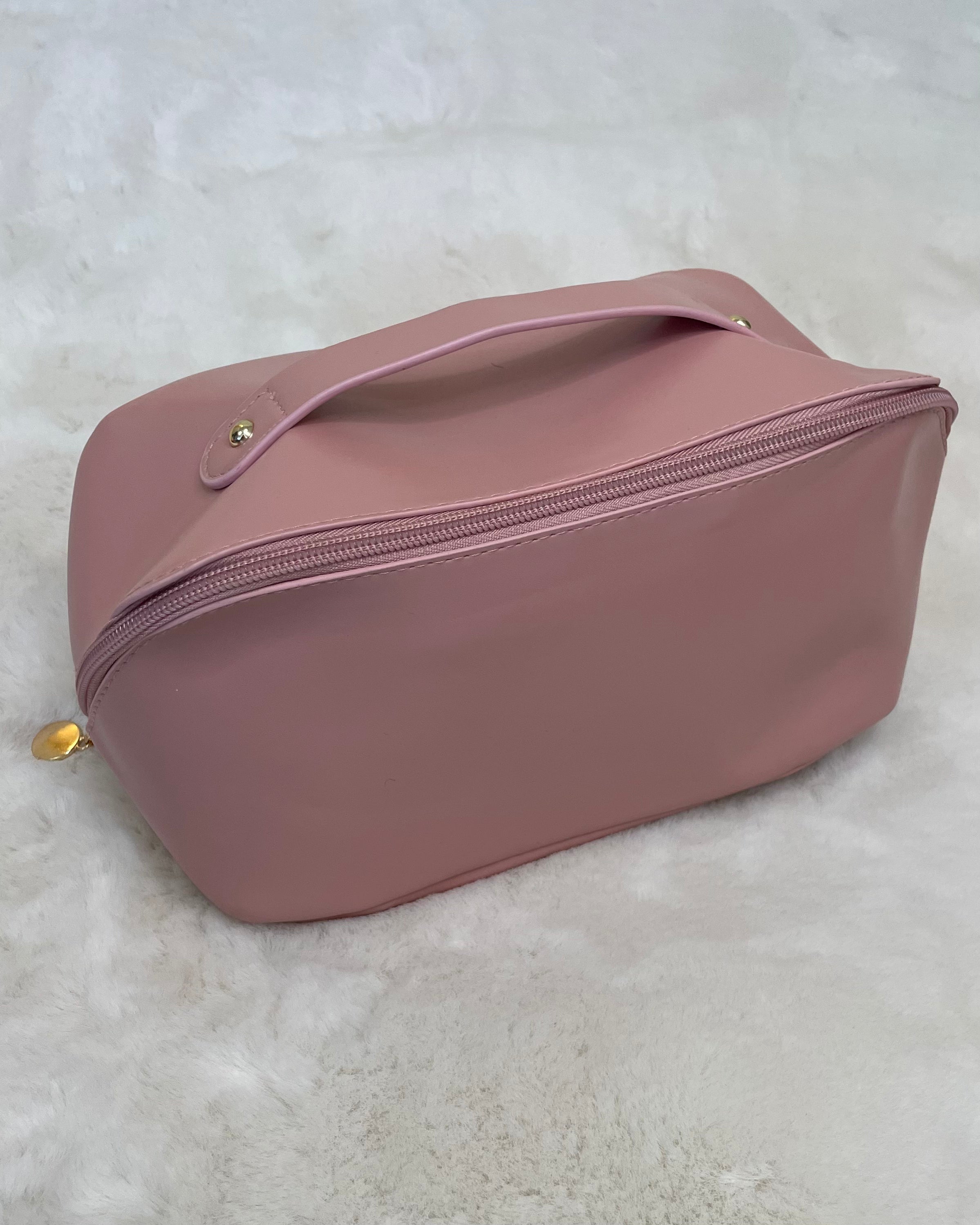 One More Pink Faux Leather Makeup Bag-Shop-Womens-Boutique-Clothing