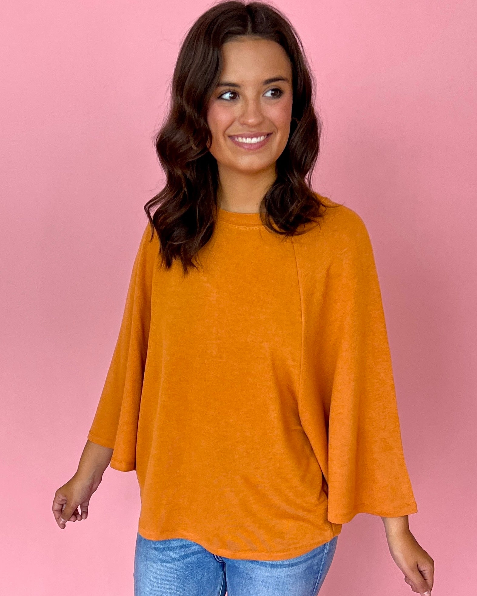 Comfy And Cute Camel Raglan Sleeve Knit Top-Shop-Womens-Boutique-Clothing