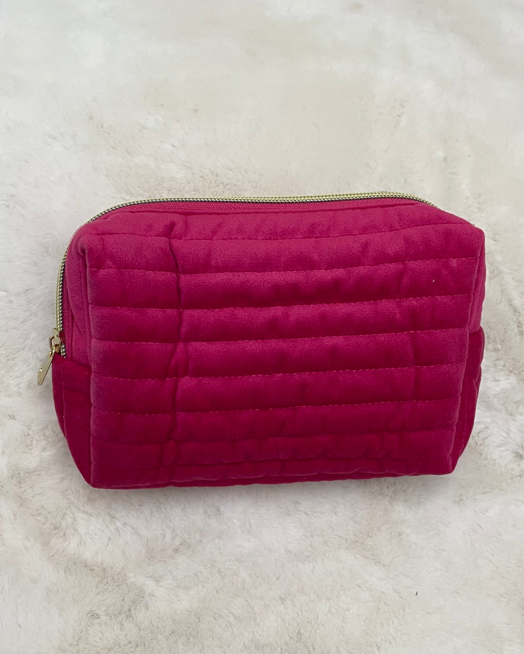 Adventurous Hot Pink Quilted Travel Pouch-Shop-Womens-Boutique-Clothing