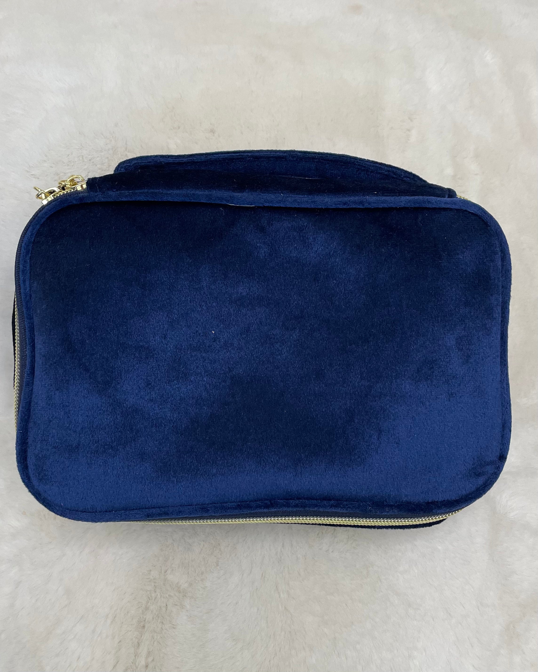 Sent Packing Navy Velvet Toiletry Travel Case-Shop-Womens-Boutique-Clothing