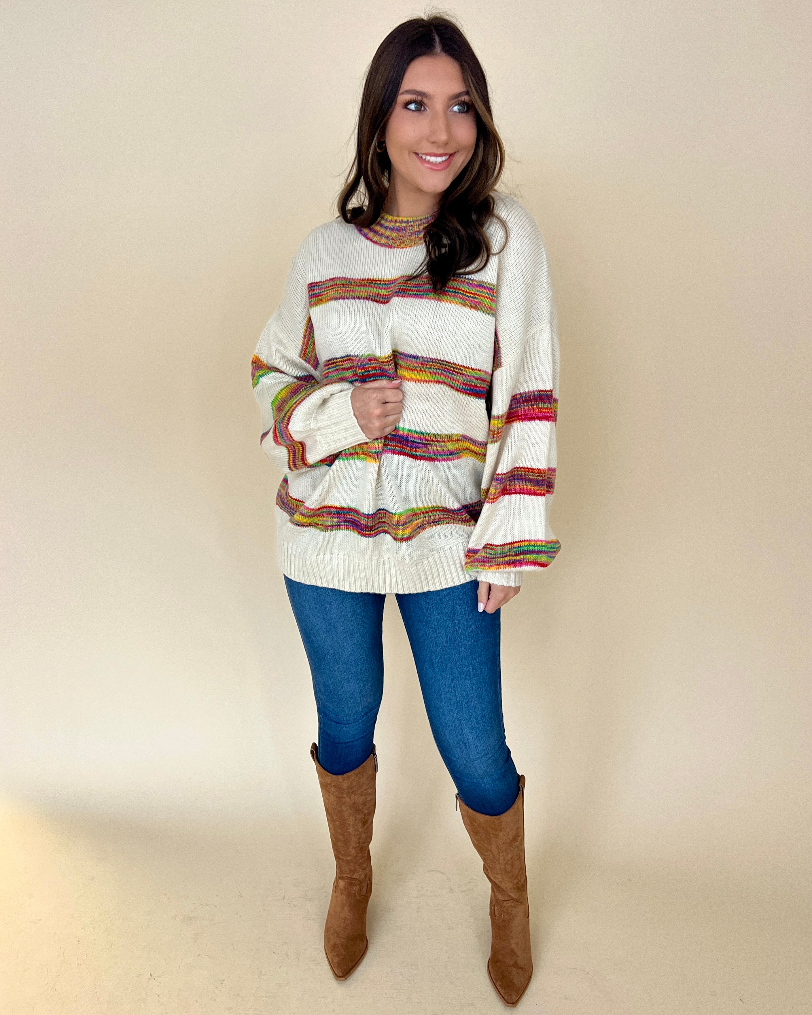 I'll Be Yours Ivory Knit Sweater-Shop-Womens-Boutique-Clothing