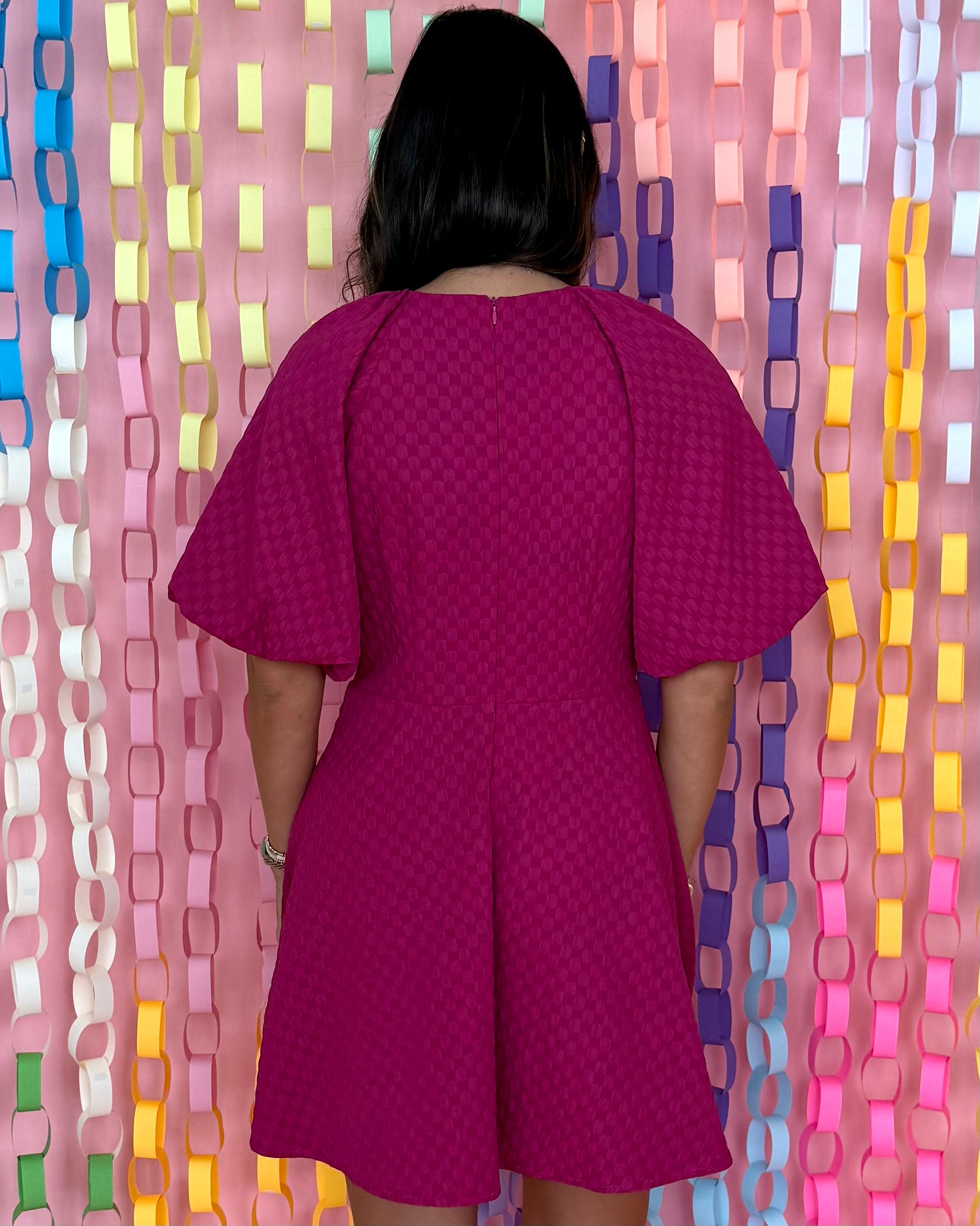 Life Blooms Plum Puff Sleeve Dress-Shop-Womens-Boutique-Clothing