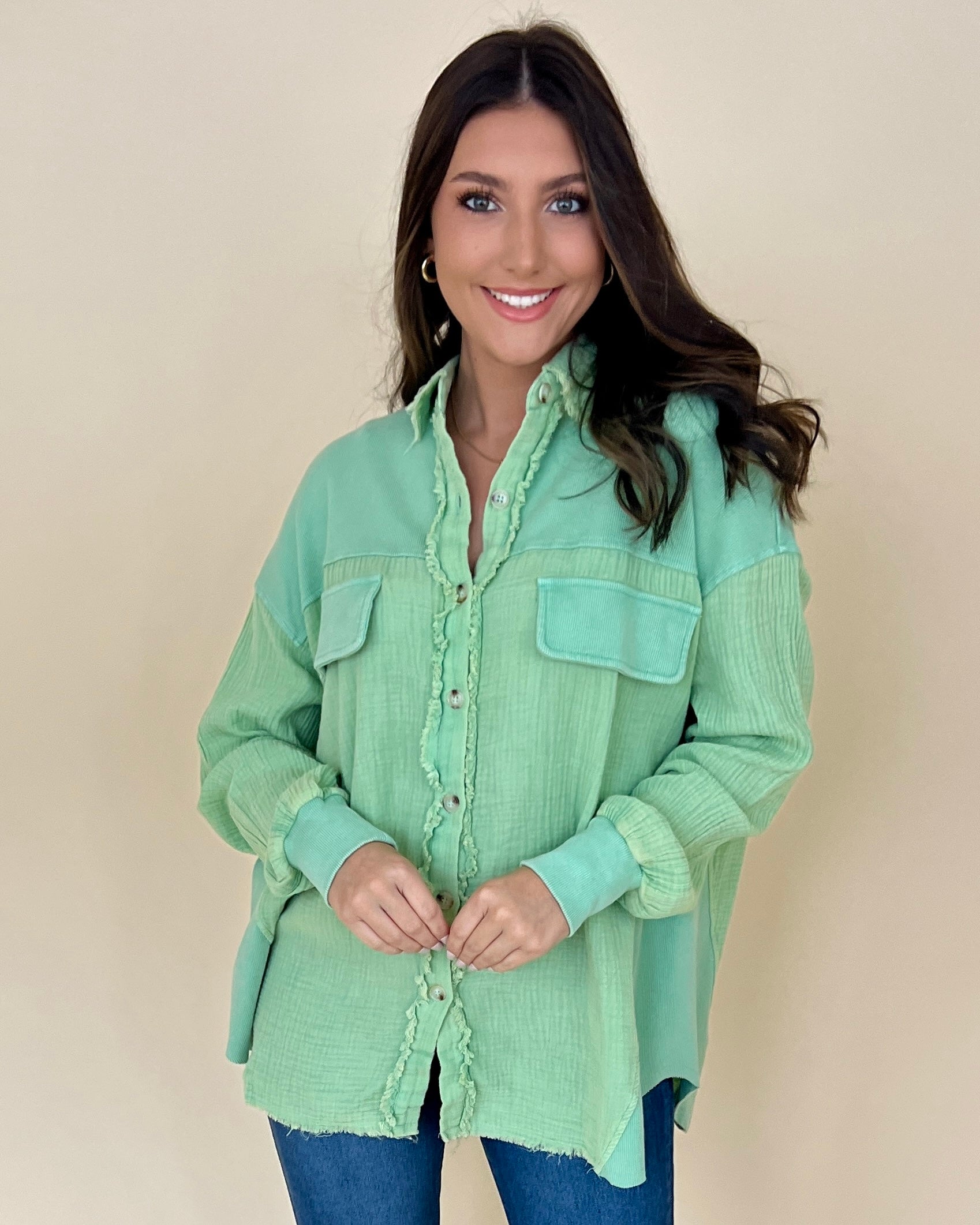 Only Hope Mint Oversized Jacket-Shop-Womens-Boutique-Clothing