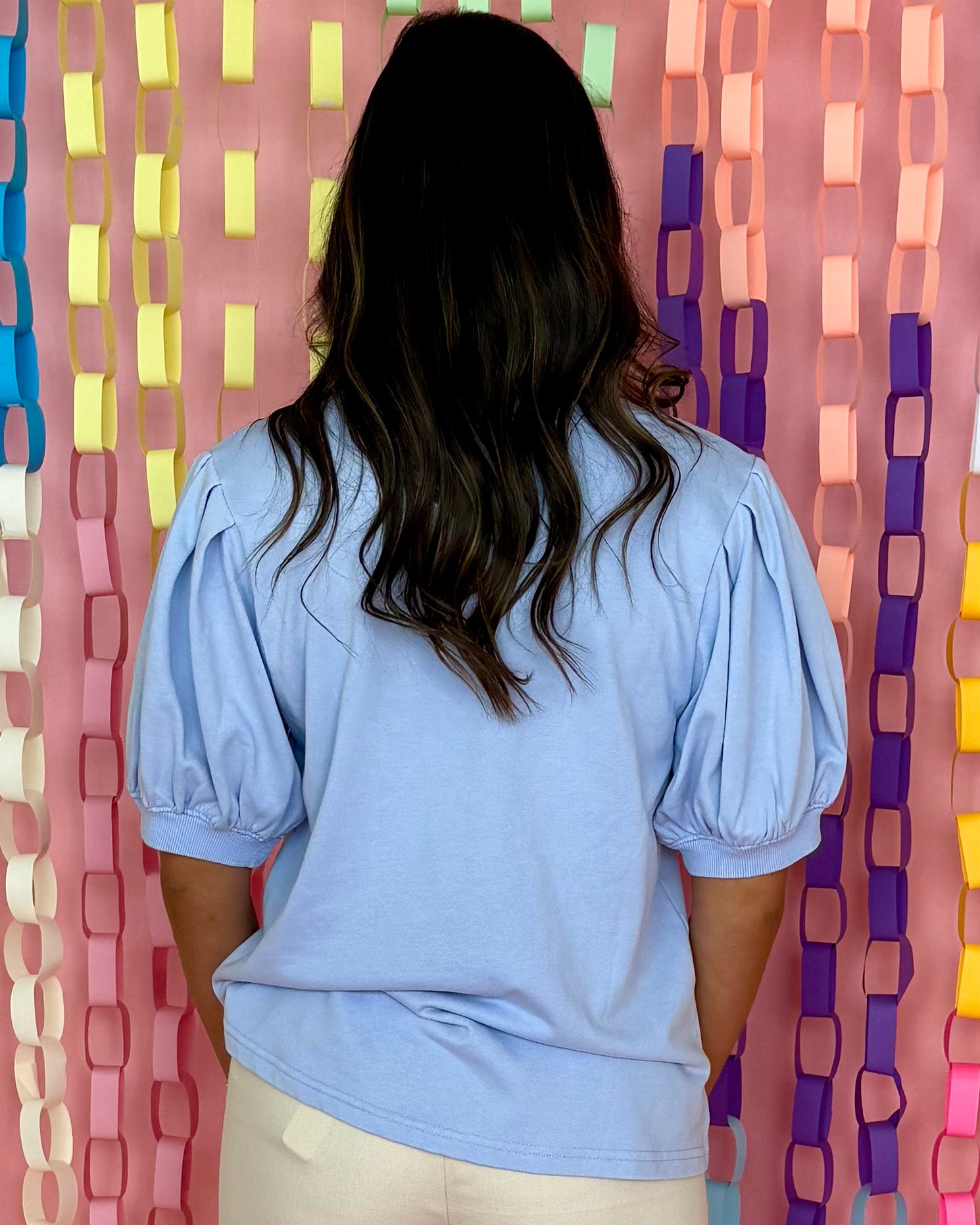Move With Purpose Blue V-Neck Top-Shop-Womens-Boutique-Clothing