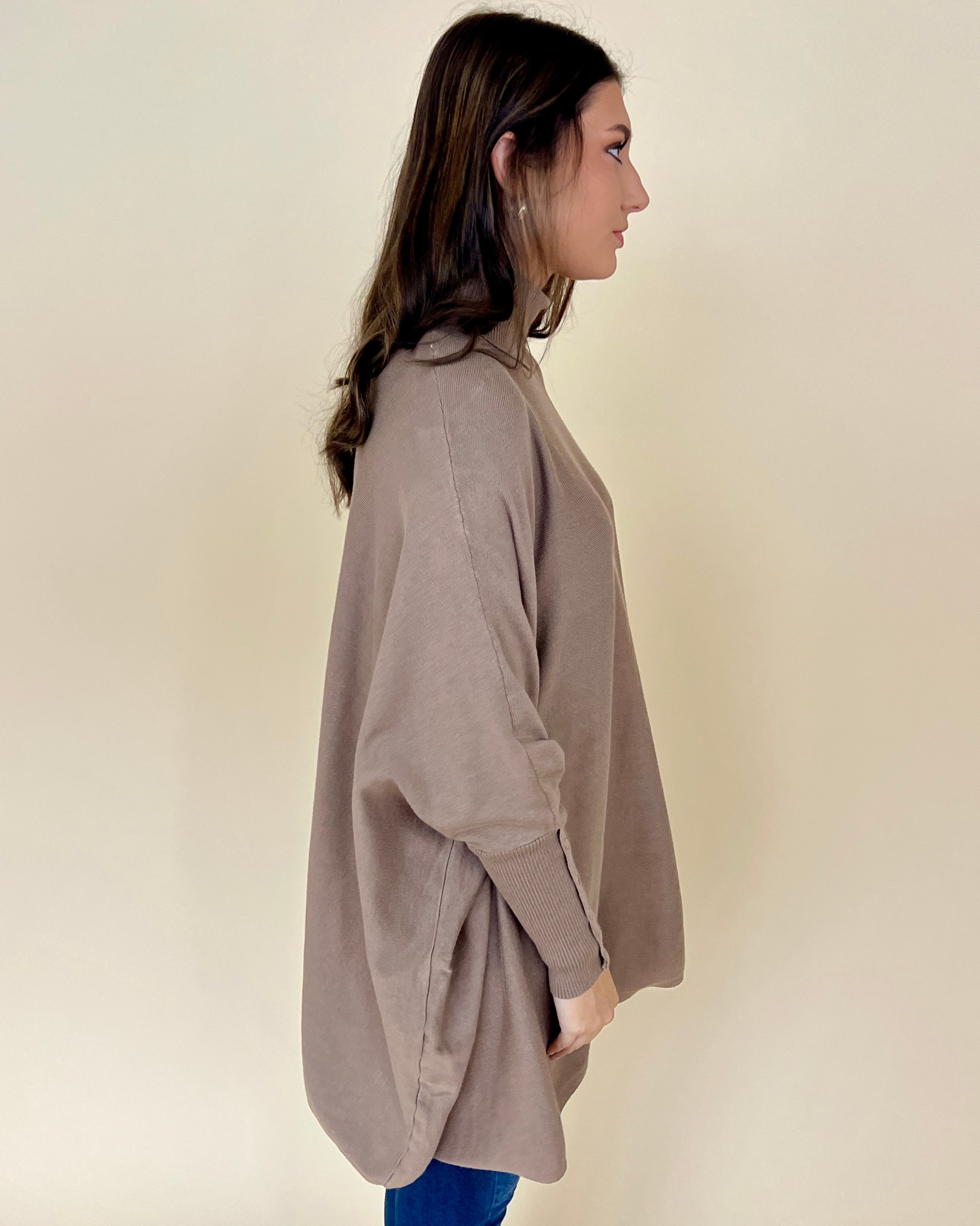 Lovely Chill Coco Button Cuff Turtleneck Top-Shop-Womens-Boutique-Clothing