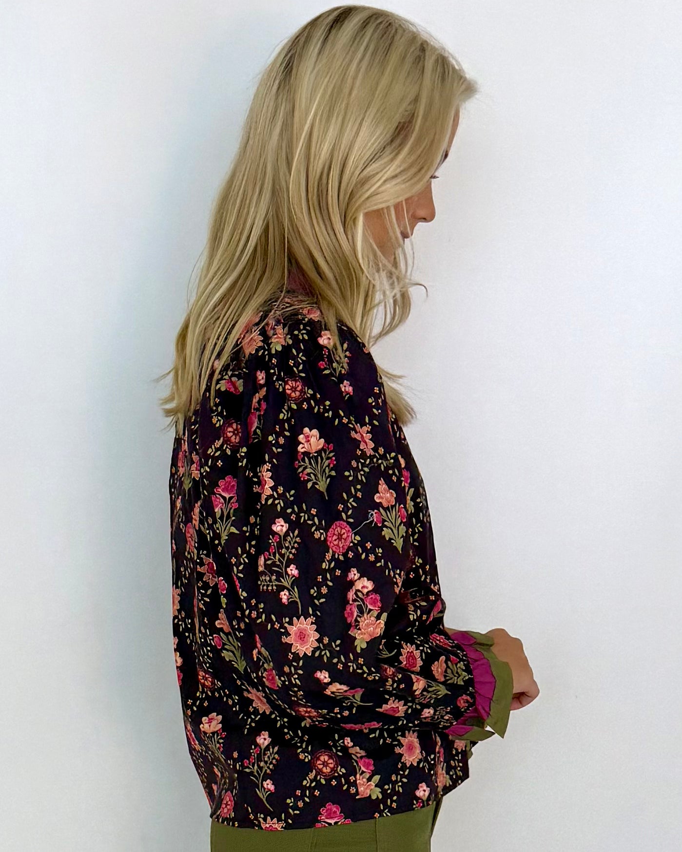 Always Present Dk Navy Floral Ruffle Top-Shop-Womens-Boutique-Clothing